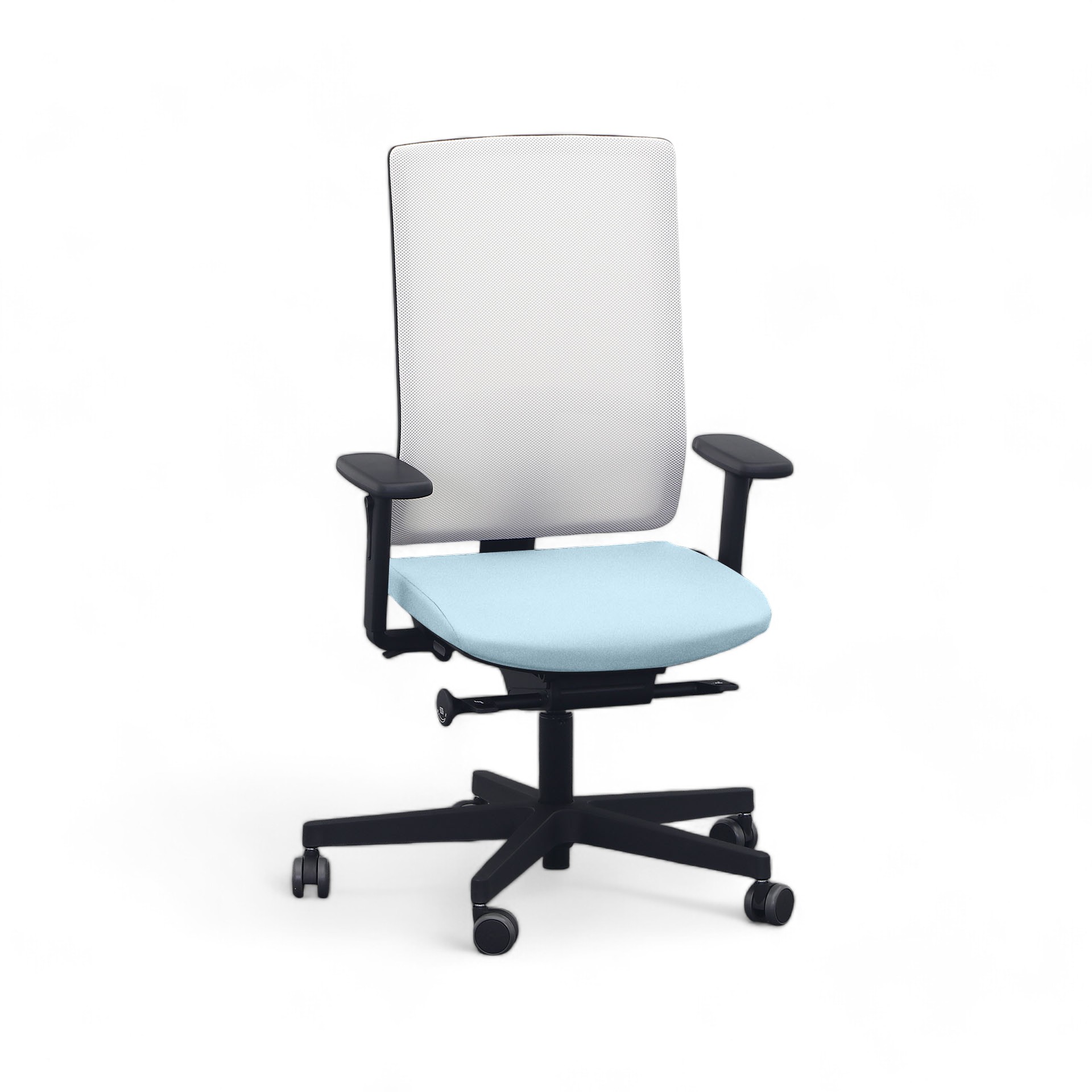 Bürostuhl Sitag SitagPoint Stoff Netzrücken Schwarz ergonomisch mit Armlehnen (Blau, Neu)
