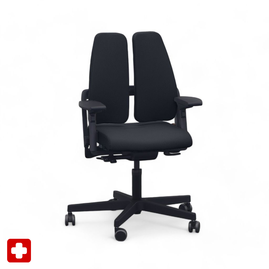 Bürostuhl SitagXilium DuoBack swissmade mit 4D Armlehnen, Schwarz, Neu, Ergonomischer Stuhl - ideal für flexibles Arbeiten