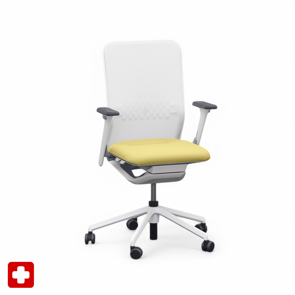 Bürostuhl SitagTeam Mesh swissmade mit 2D Armlehnen, Gelb, Neu, Ergonomischer Stuhl - ideal für flexibles Arbeiten