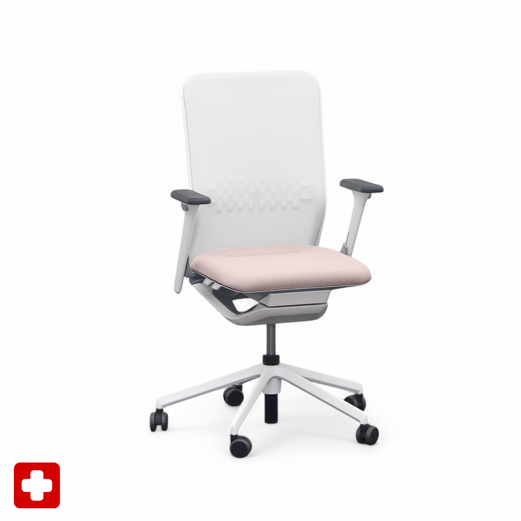 Chaise de bureau Sitag SitagTeam Mesh avec accoudoirs 2D, Rose, Nouveau, Chaise ergonomique - idéale pour un travail flexible