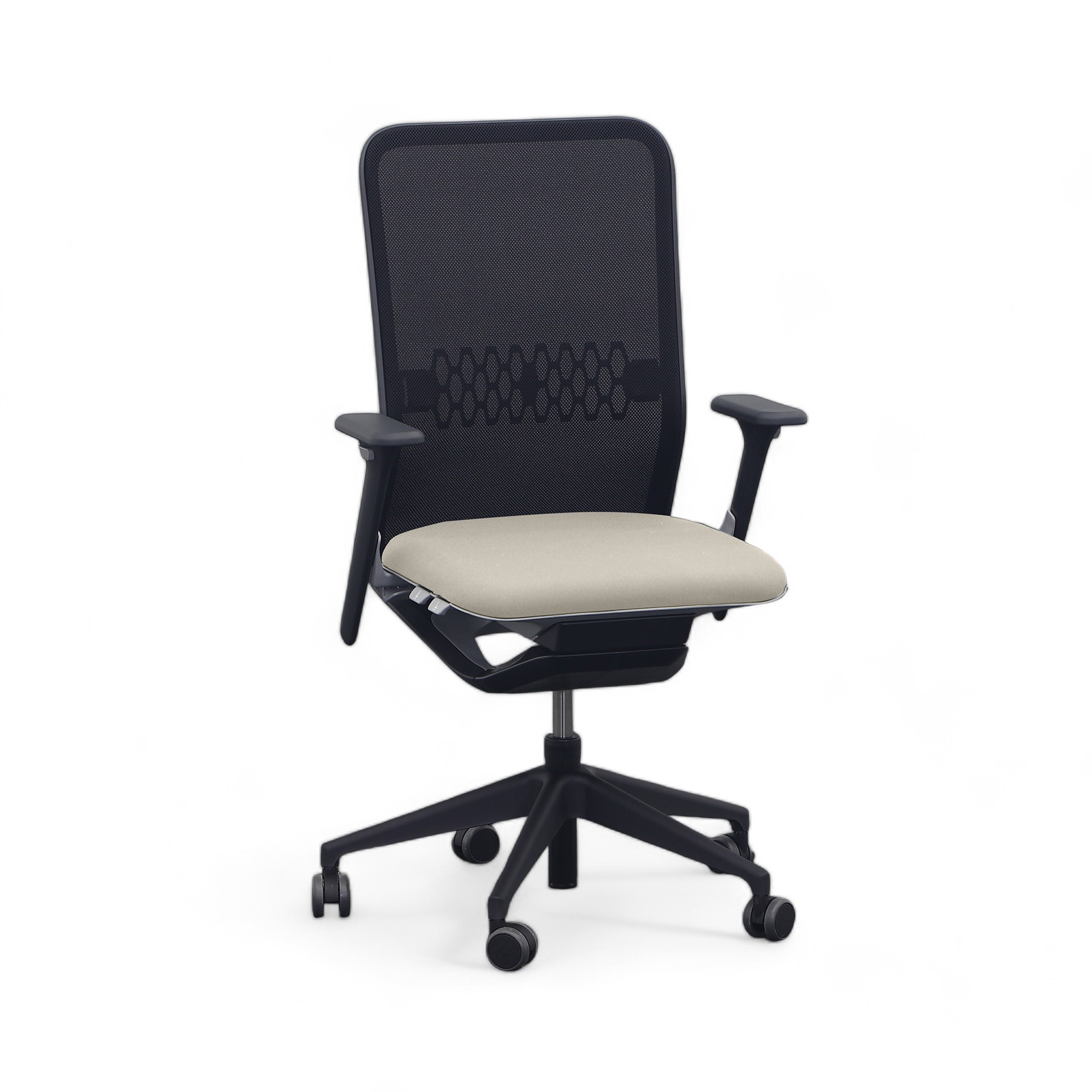 Bürostuhl SitagTeam Mesh swissmade mit 2D Armlehnen, Beige, Neu, Ergonomischer Stuhl - ideal für flexibles Arbeiten