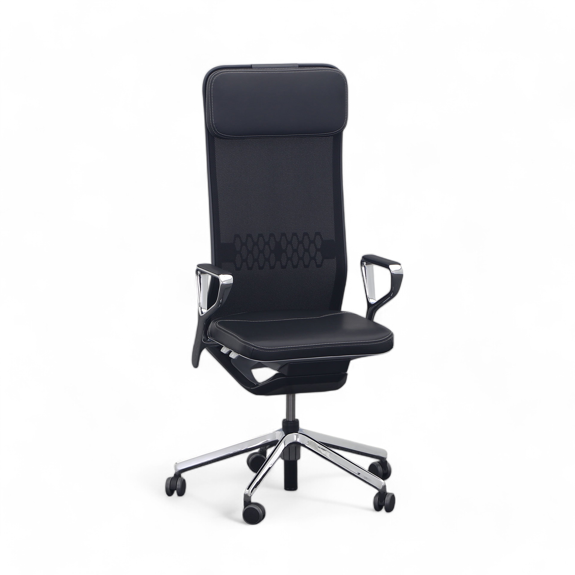 Chefsessel SitagTeam Highback Mesh swissmade mit Ringarmlehnen, Schwarz, Neu, Ergonomischer Stuhl - ideal für flexibles Arbeiten