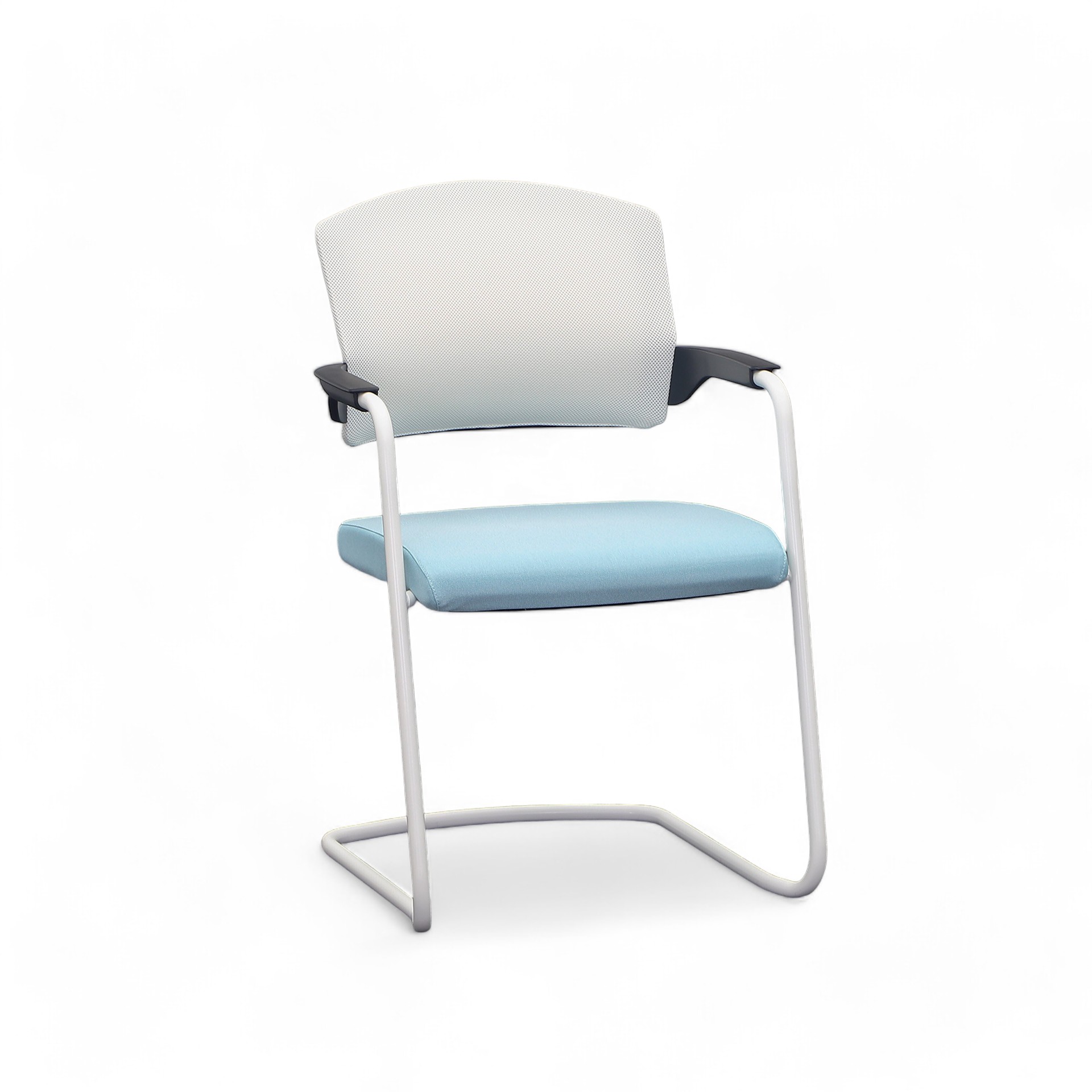 Freischwinger Sitag EL100 Blau mit Fixarmlehnen, Freischwinger-Gestell, Neu - Perfekt für Besucher und Gäste