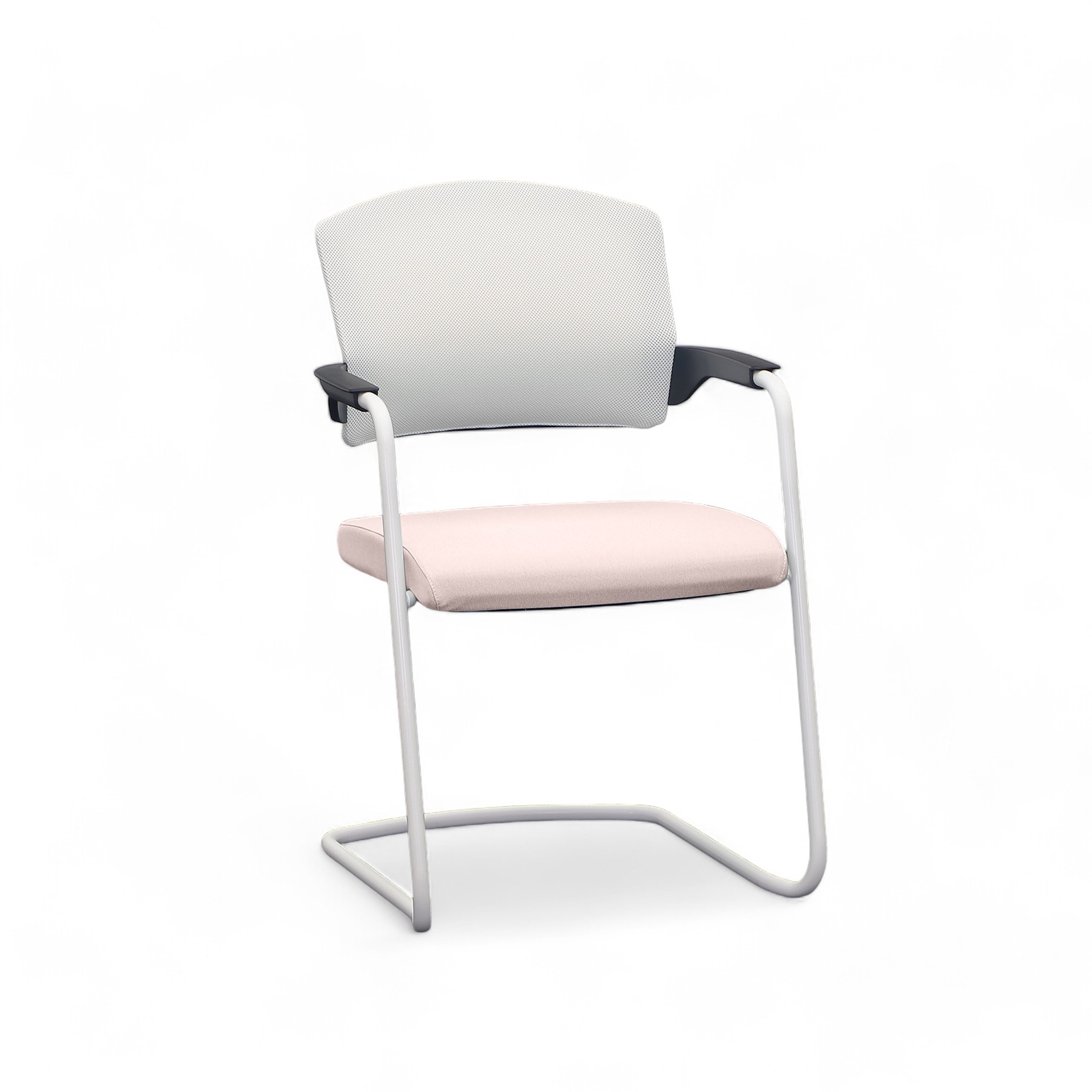 Freischwinger Sitag EL100 Rosa mit Fixarmlehnen, Freischwinger-Gestell, Neu - Perfekt für Besucher und Gäste