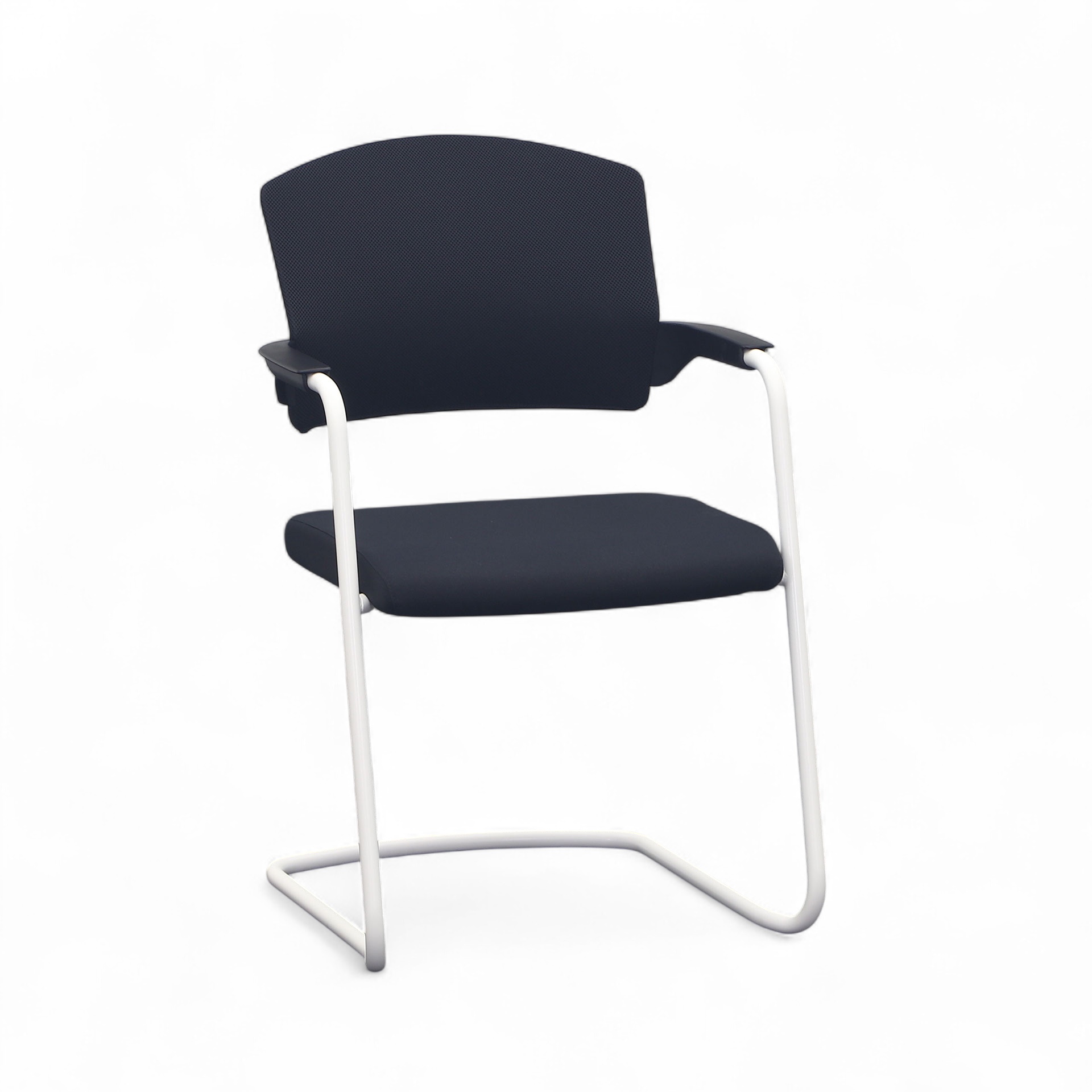 Freischwinger Sitag EL100 Schwarz mit Fixarmlehnen, Freischwinger-Gestell, Neu - Perfekt für Besucher und Gäste