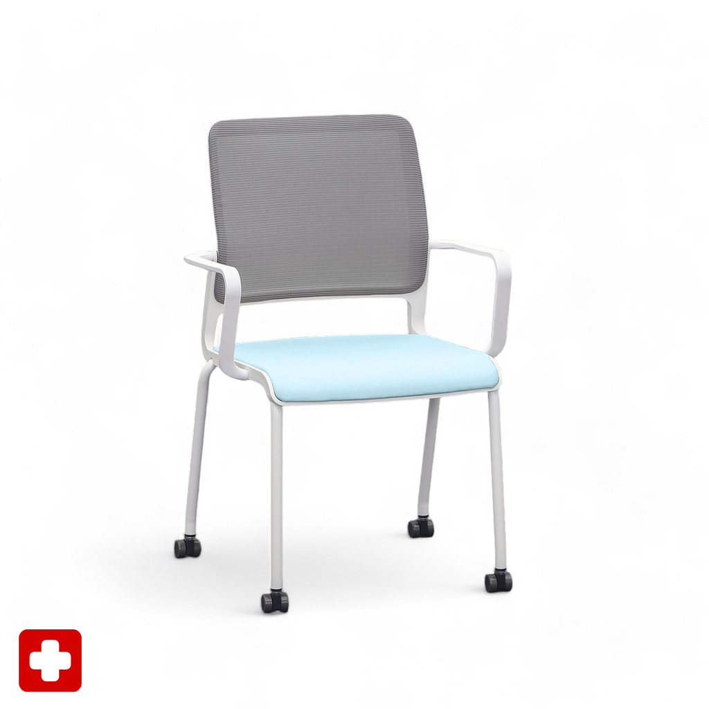 Image of 4-Fuss Stühle Sitag SitagXilium Mesh Blau mit Fixarmlehnen, Neu – Perfekt für Büro und Empfang