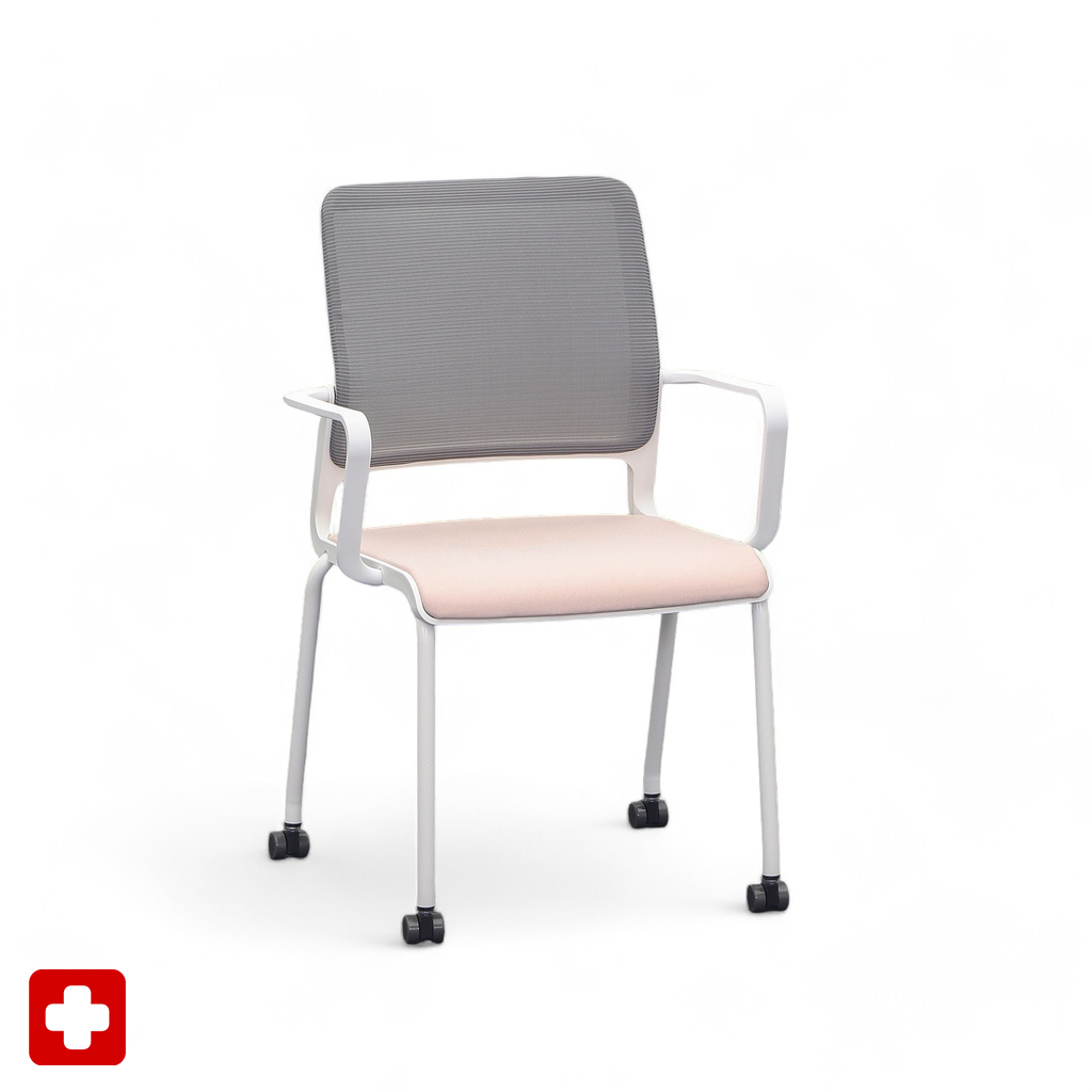 Image of 4-Fuss Stühle Sitag SitagXilium Mesh Rosa mit Fixarmlehnen, Neu – Perfekt für Büro und Empfang