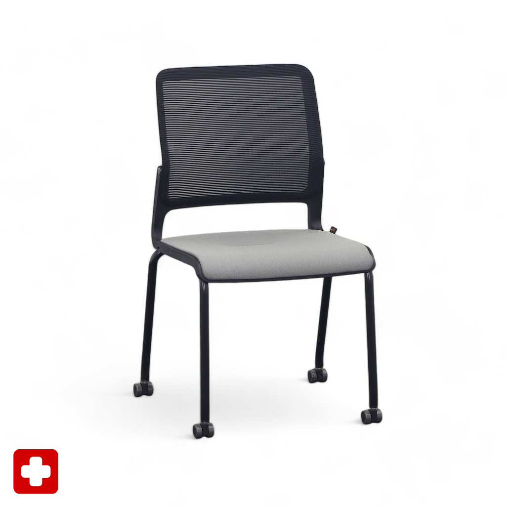 4-Fuss Stühle Sitag SitagXilium Mesh Grau ohne Armlehnen, Neu – Perfekt für Büro und Empfang