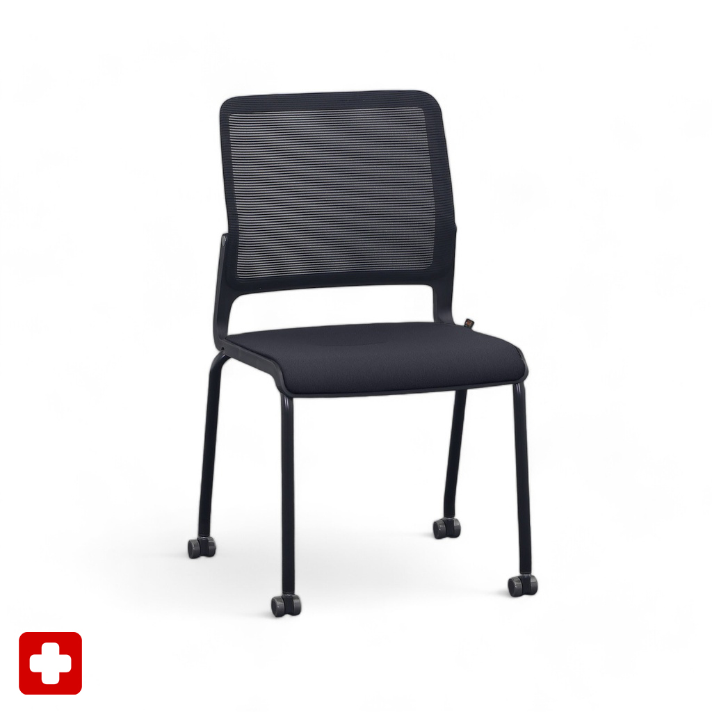 4-Fuss Stühle Sitag SitagXilium Mesh Schwarz ohne Armlehnen, Neu – Perfekt für Büro und Empfang