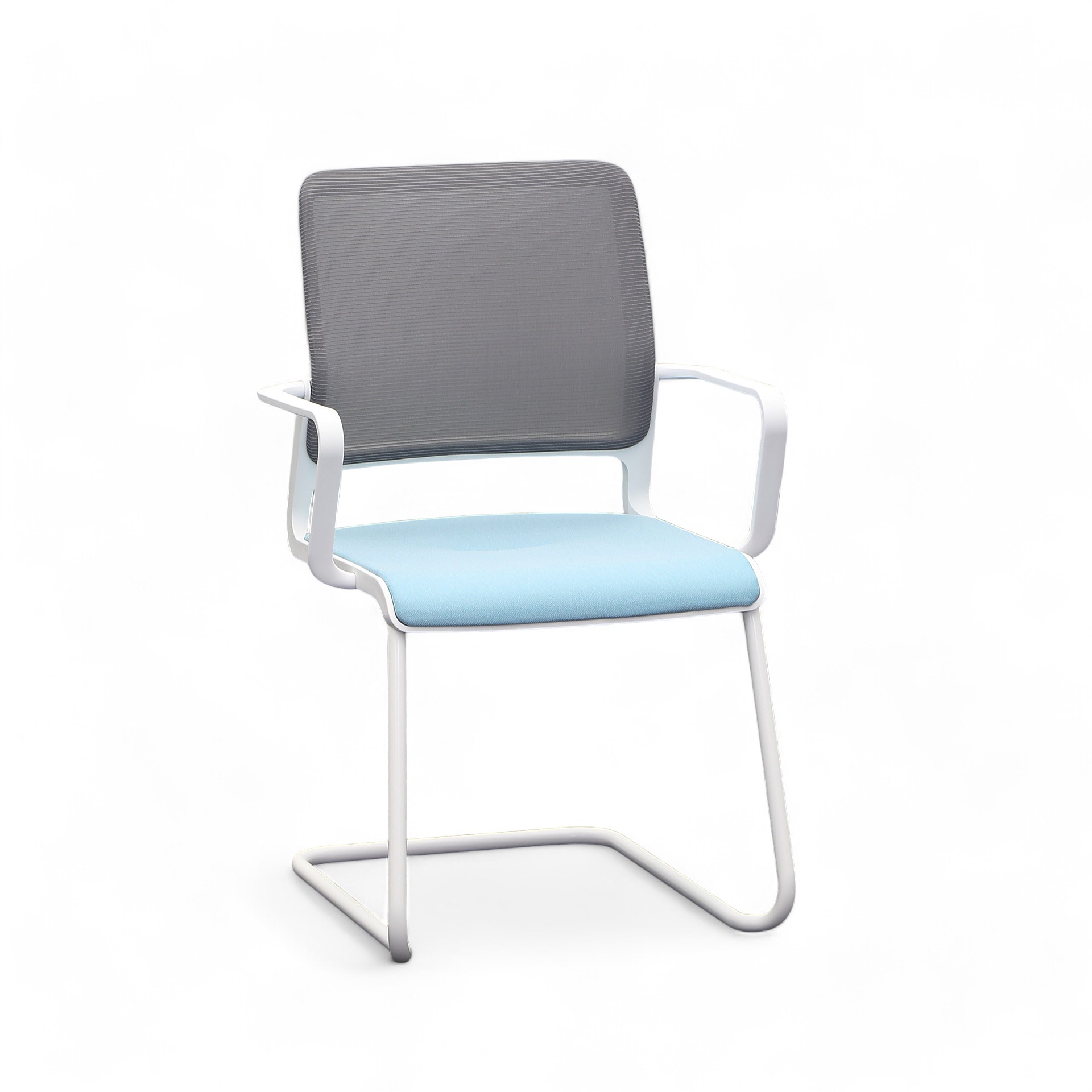 Image of Freischwinger Sitag SitagXilium Blau mit Fixarmlehnen, Freischwinger-Gestell, Neu - Perfekt für Besucher und Gäste