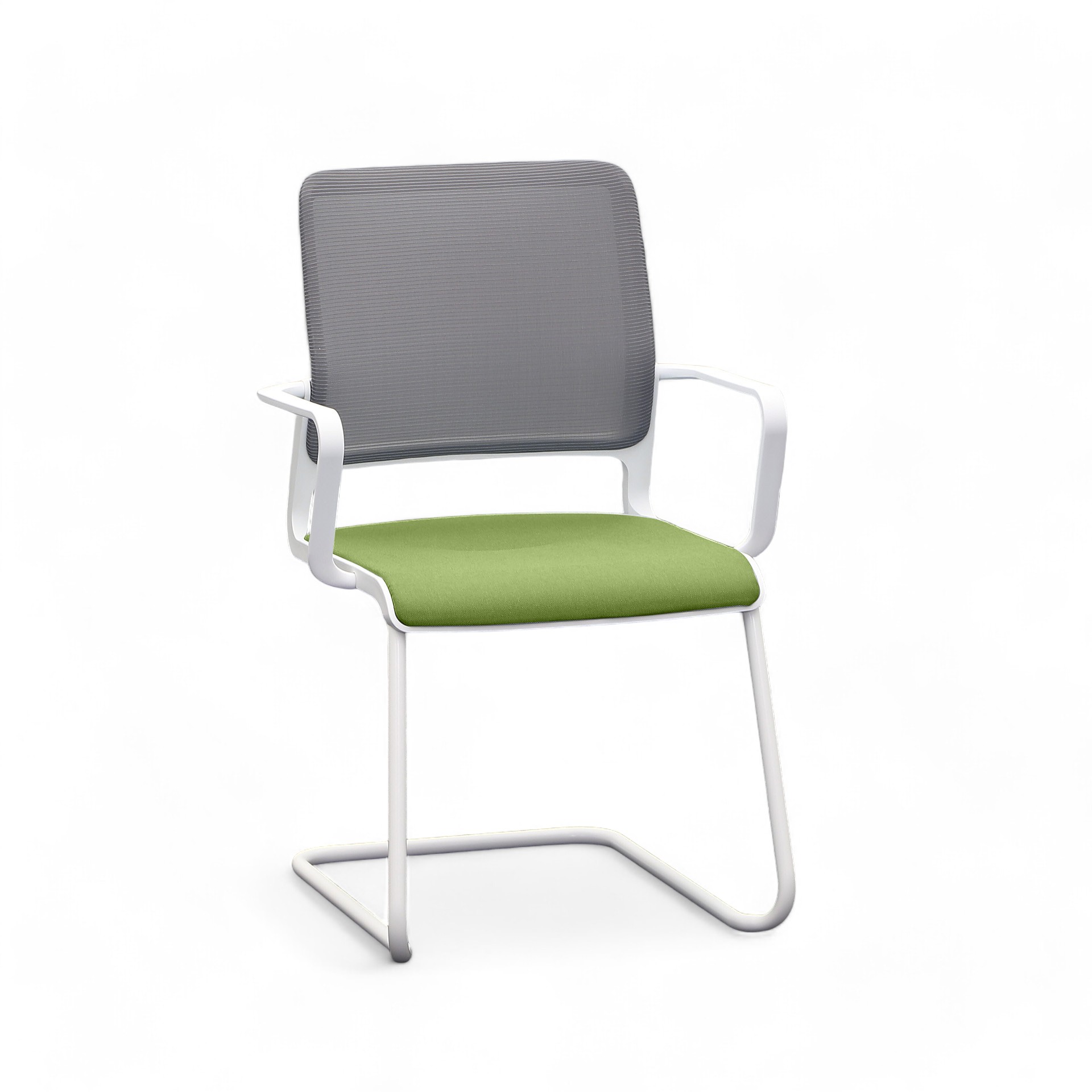 Chaise cantilever Sitag SitagXilium Vert avec accoudoirs fixes, Bâti de chaise cantilever, Nouveau - Parfait pour les visiteurs et les invités