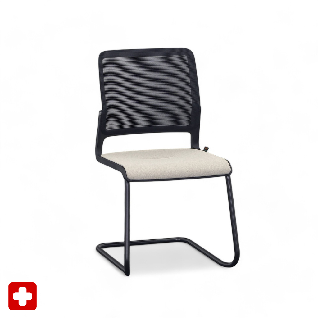 Piétement luge Sitag SitagXilium Mesh Beige sans accoudoirs, Bâti de chaise cantilever, Nouveau - Parfait pour les visiteurs et les invités