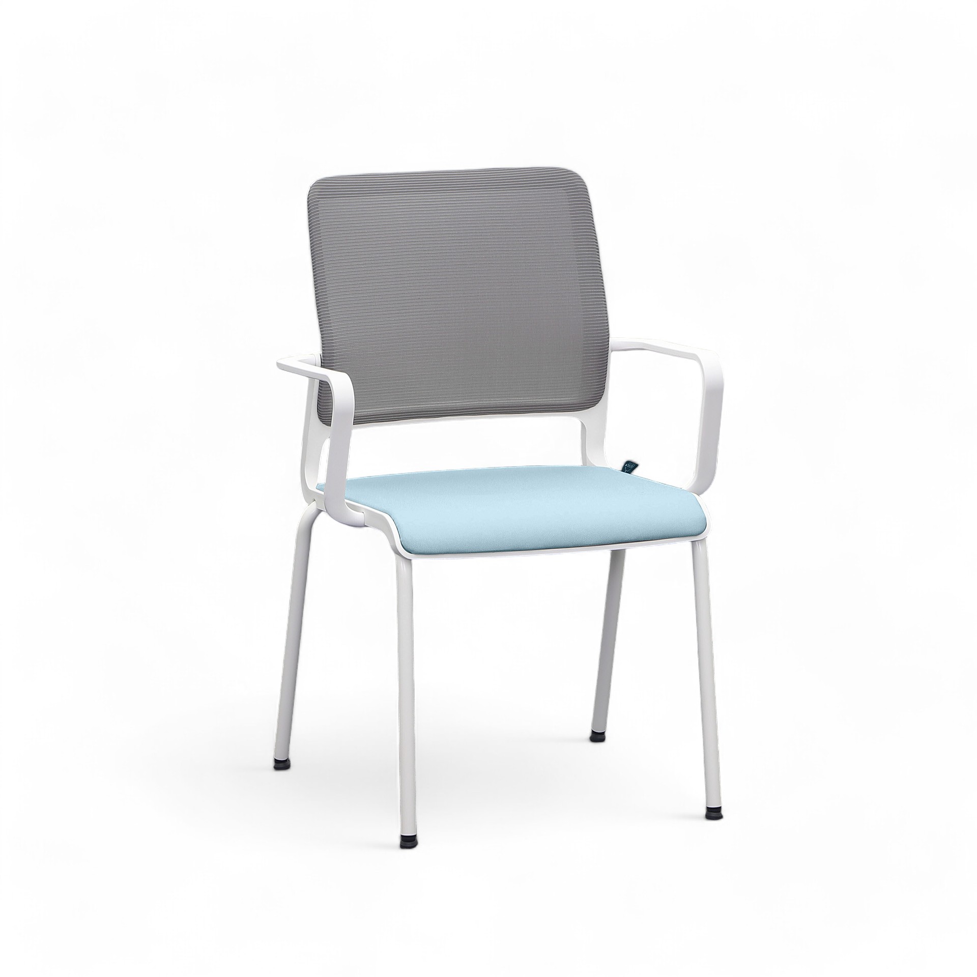 4-Fuss Stühle Sitag SitagXilium Mesh Blau mit Fixarmlehnen, Neu – Perfekt für Büro und Empfang