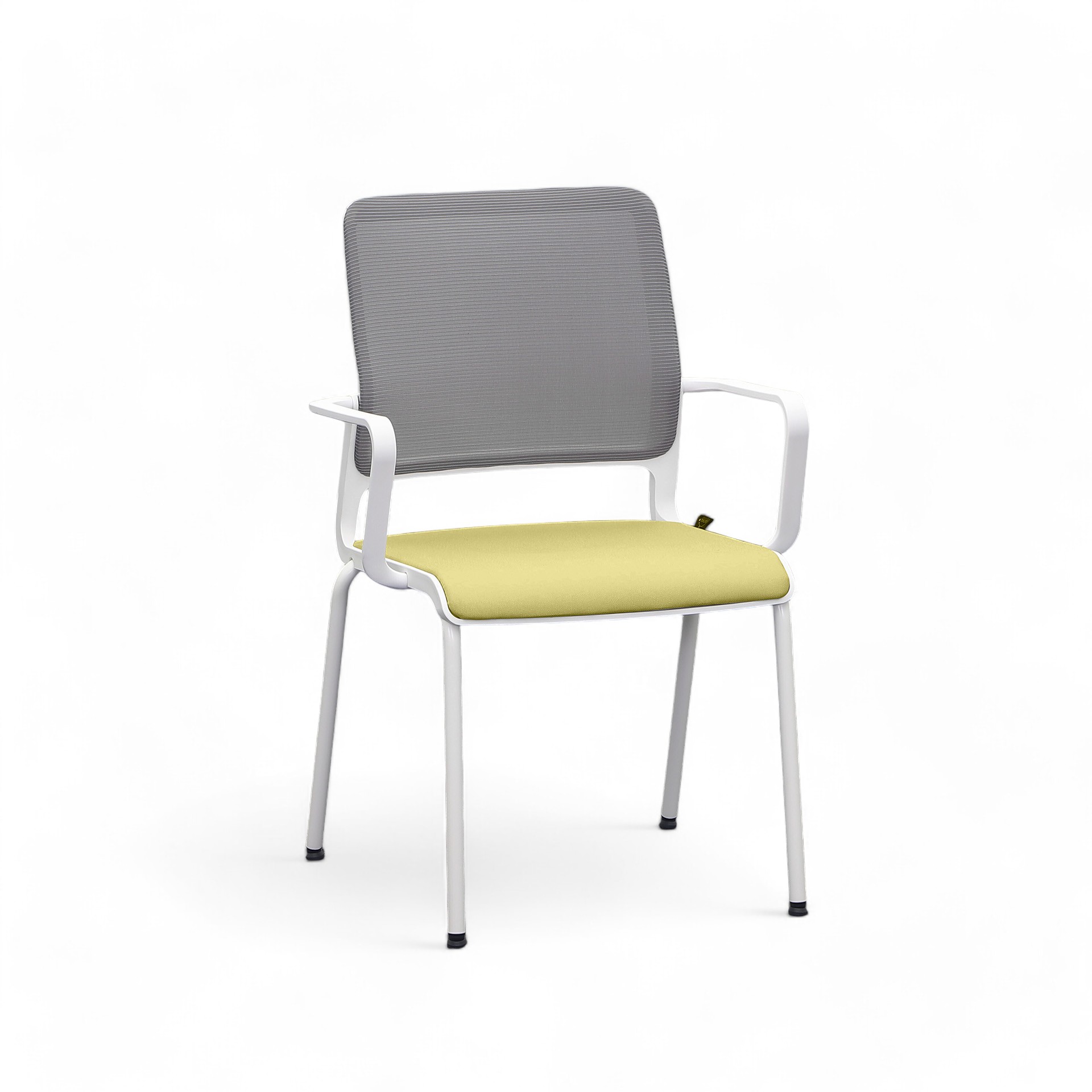 4-Fuss Stühle Sitag SitagXilium Mesh Gelb mit Fixarmlehnen, Neu – Perfekt für Büro und Empfang
