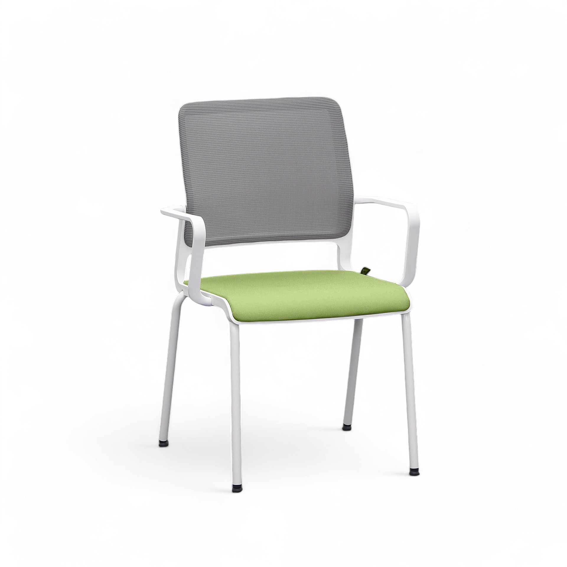 4-Fuss Stühle Sitag SitagXilium Mesh Grün mit Fixarmlehnen, Neu – Perfekt für Büro und Empfang