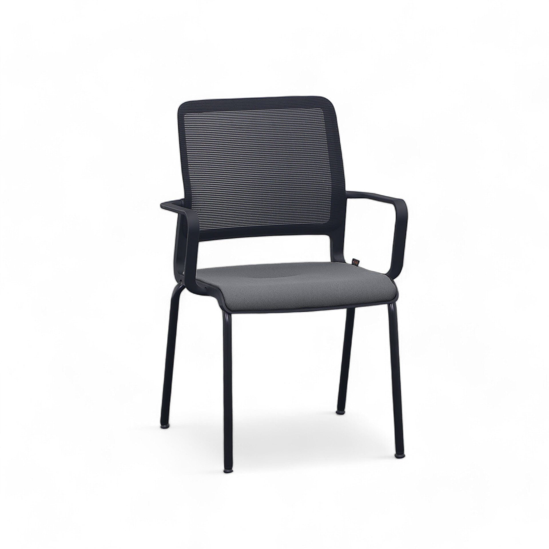 Besucherstuhl Sitag SitagXilium Mesh Schwarz mit Fixarmlehnen, Neu – Perfekt für Büro und Empfang