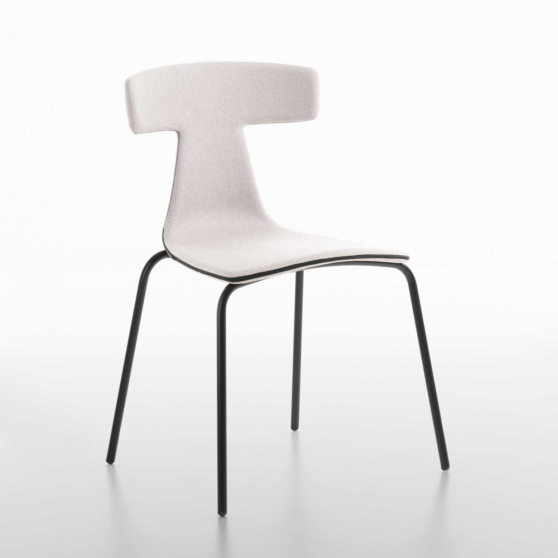 Chaises à 4 pieds Plank Remo (Blanc, Nouveau)