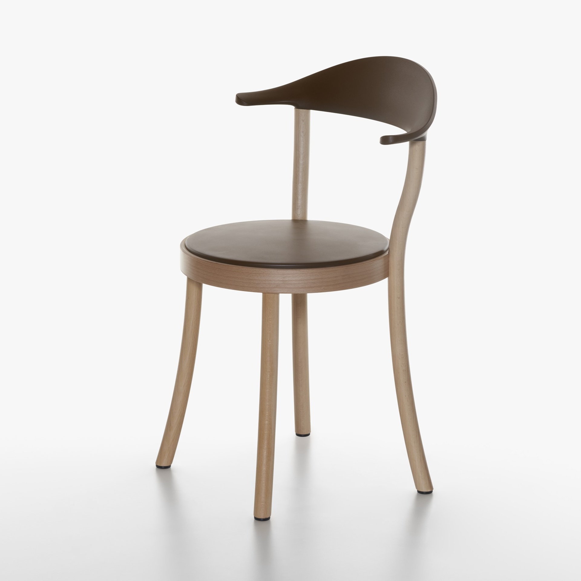 Image of Bistrostühle Plank Monza Dunkelbraun/Buche ohne Armlehnen, Neu - Perfekt für komfortables Sitzen