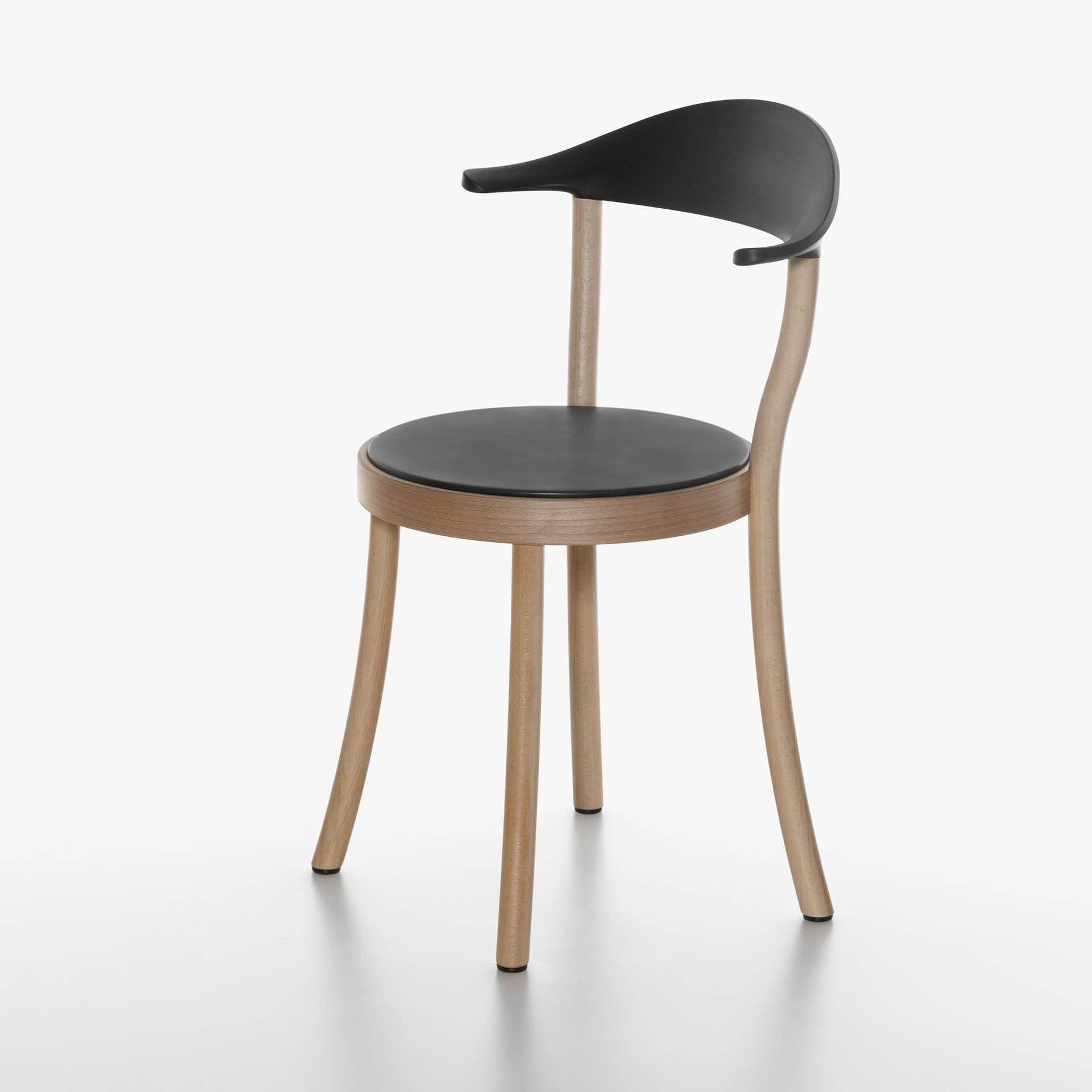 Image of Bistrostühle Plank Monza Schwarz/Buche ohne Armlehnen, Neu - Perfekt für komfortables Sitzen
