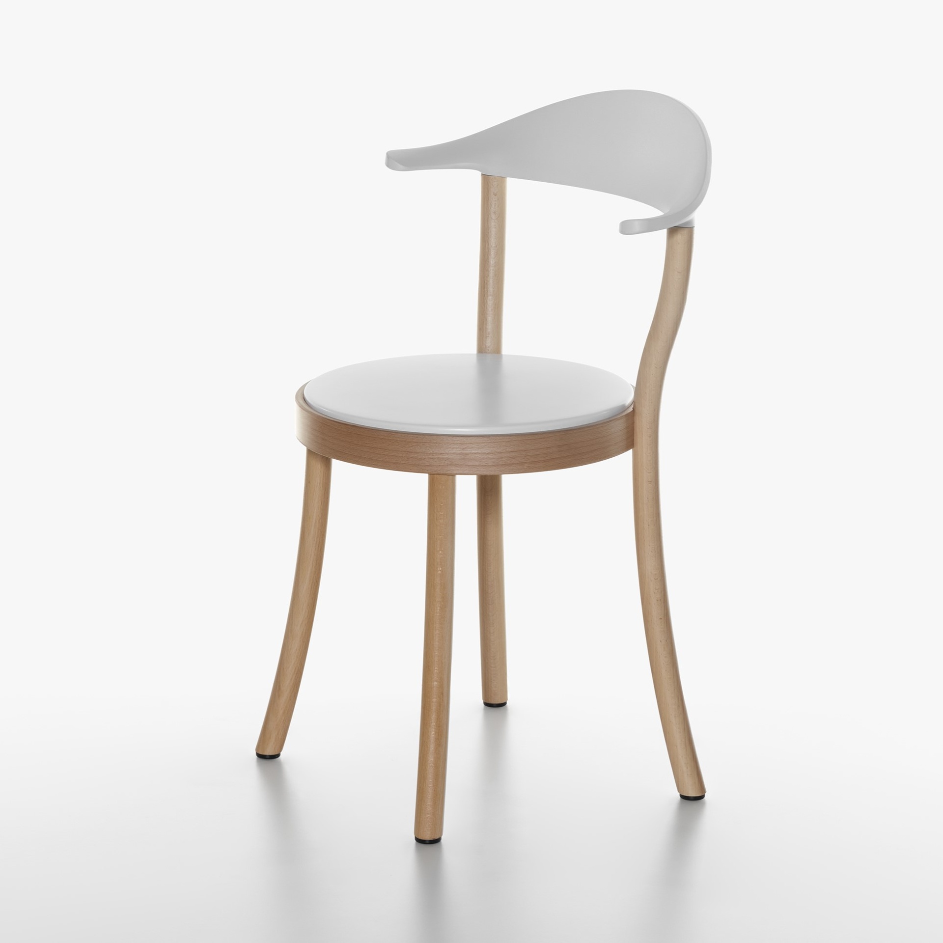 Image of Bistrostühle Plank Monza Weiss/Buche ohne Armlehnen, Neu - Perfekt für komfortables Sitzen