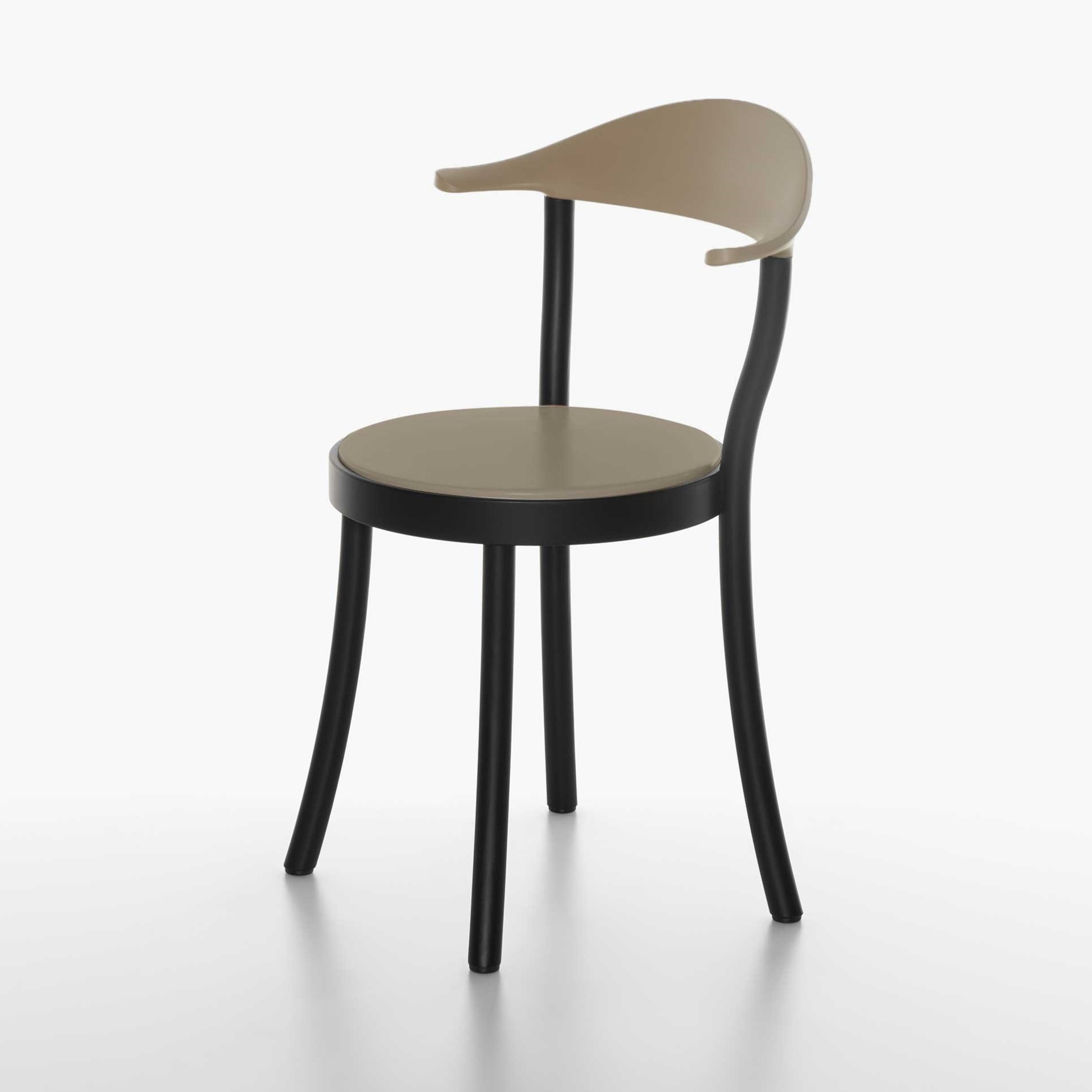 Image of Bistrostühle Plank Monza Beige/Schwarz ohne Armlehnen, Neu - Perfekt für komfortables Sitzen