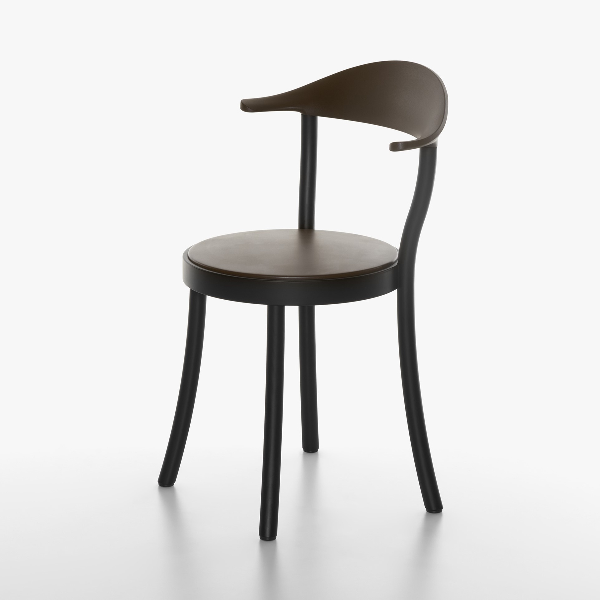 Image of Bistrostühle Plank Monza Dunkelbraun/Schwarz ohne Armlehnen, Neu - Perfekt für komfortables Sitzen
