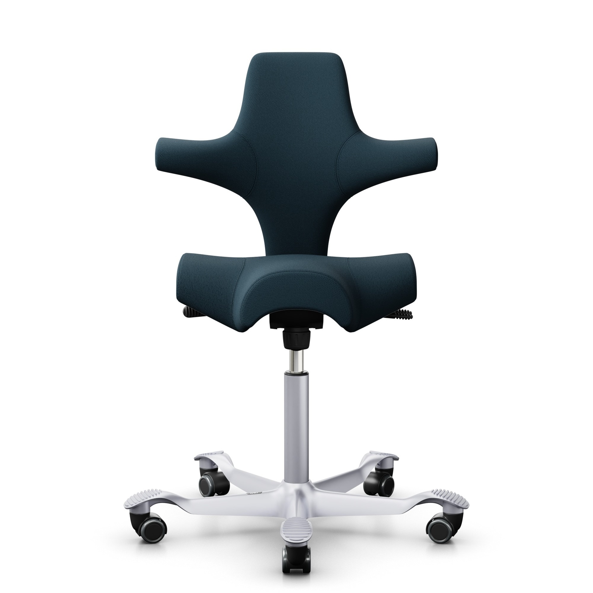 Siège-selle HAG Capisco 8106 sans accoudoirs, Bleu/Gris argenté, Nouveau, Chaise ergonomique - idéale pour un travail flexible