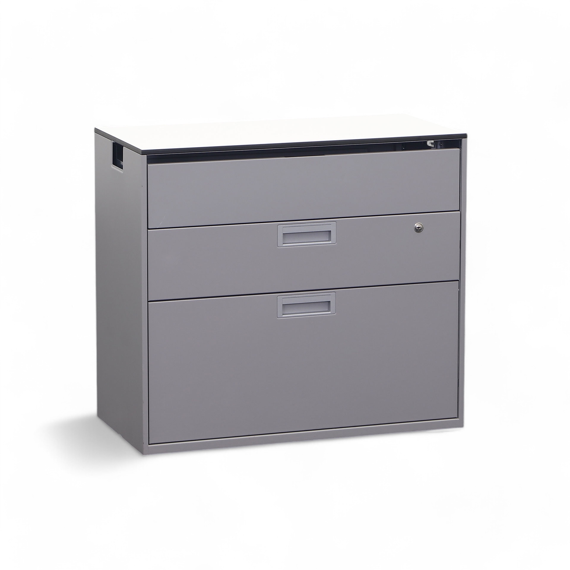Drawer carcase Lista LO Qub, silver-grey, metal (Good, With key)