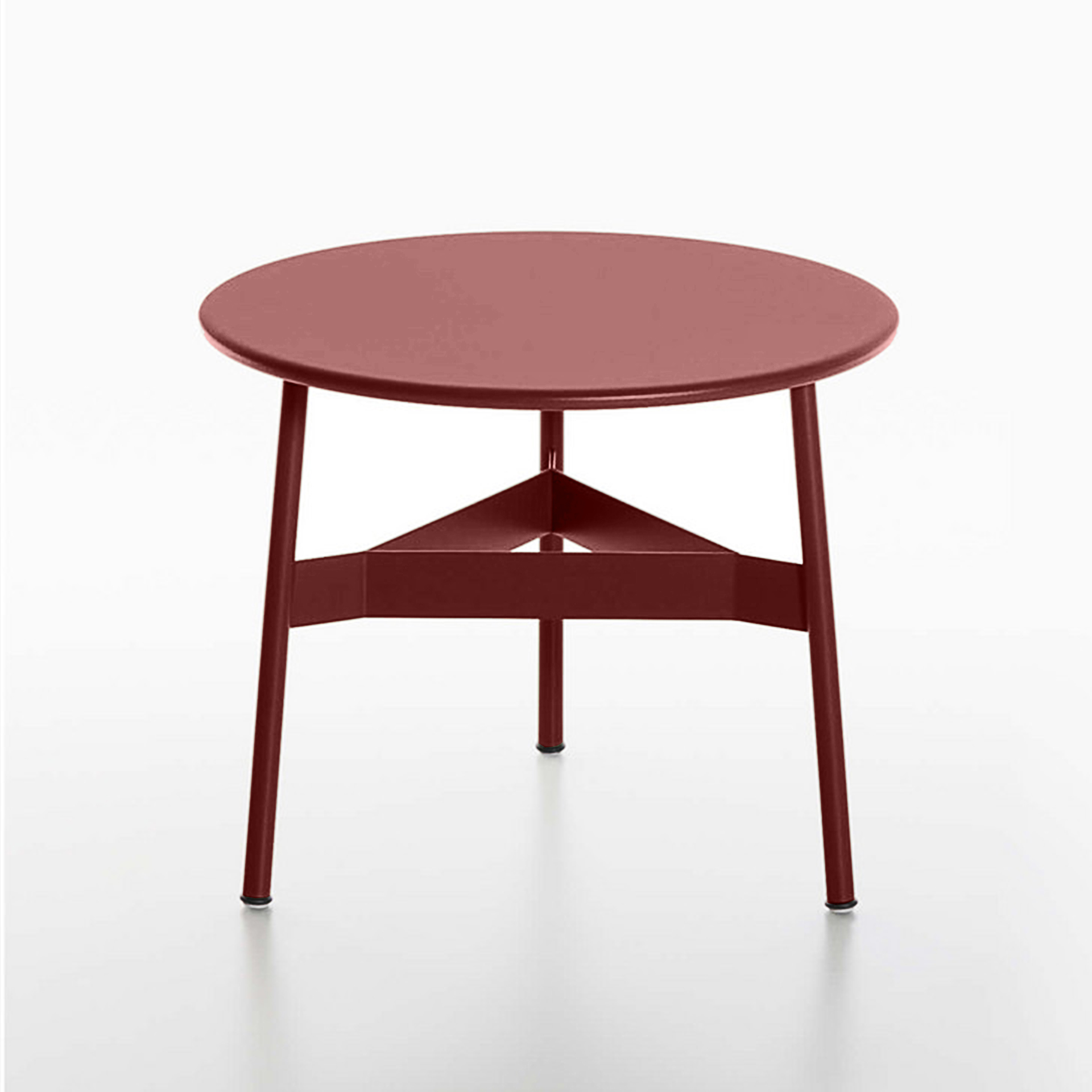 Image of Beistelltische Plank Velit 51x51 cm, Rot, Rund, Neu Tisch - Optimal für moderne Büroeinrichtung