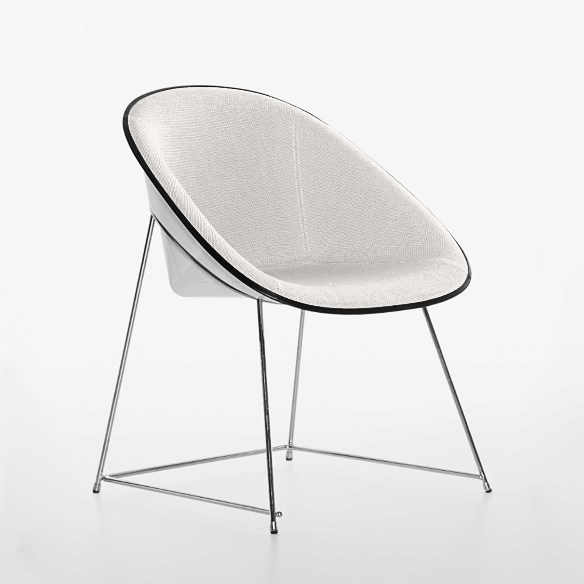 Chaises de conférence Plank Cup Blanc/Blanc sans accoudoirs, Nouveau - Une assise confortable
