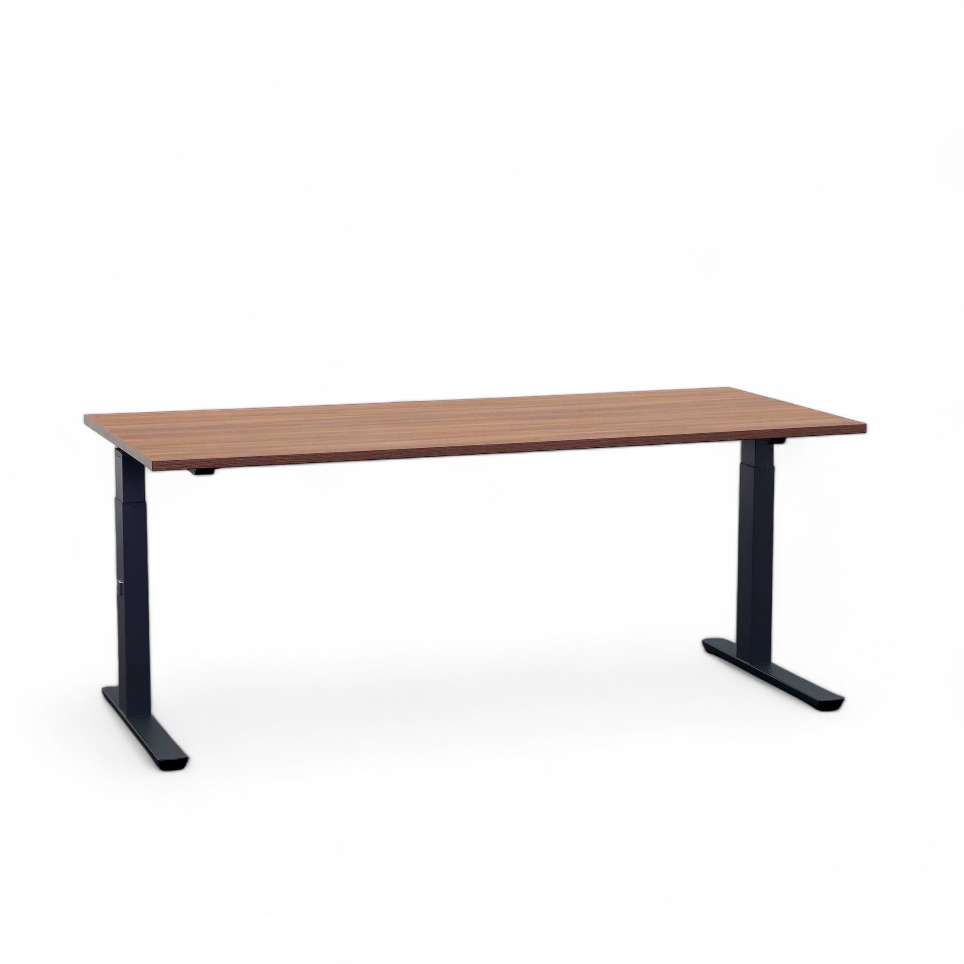 Image of Ergonomischer Schreibtische Palmberg Crew 180x80 cm, Nussbaum/Schwarz, Normal gebraucht, Tisch - ideal fürs Homeoffice oder Büro