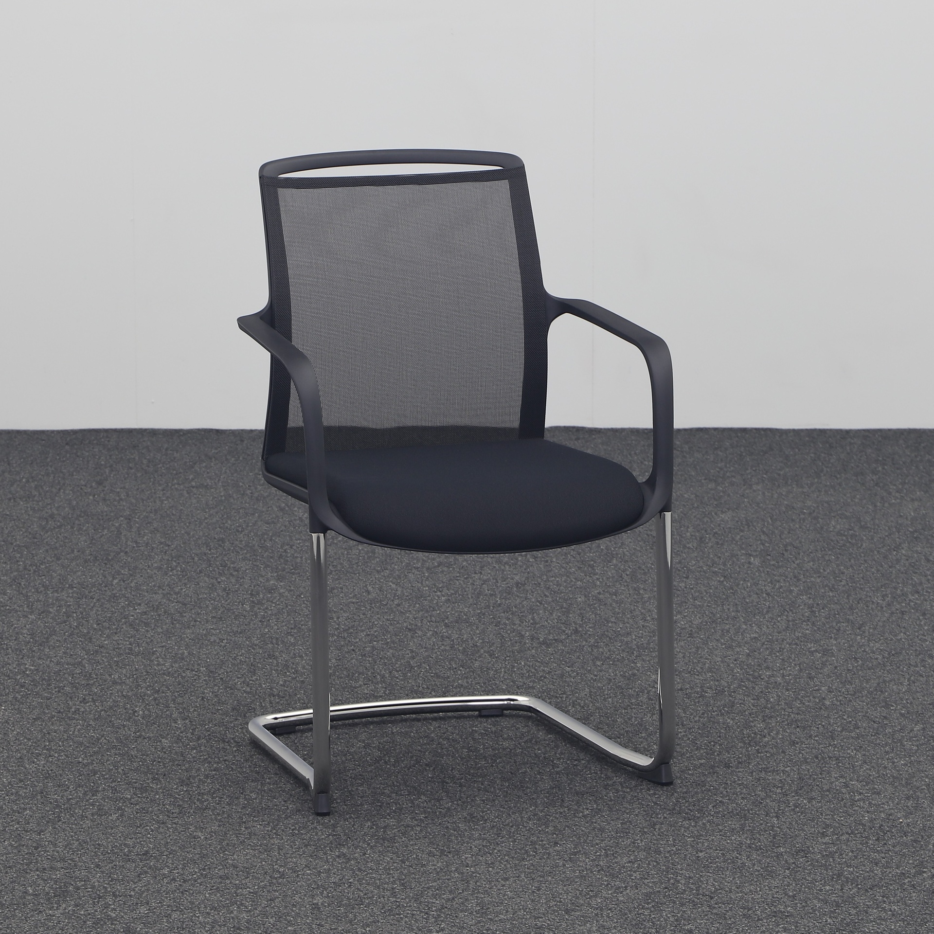 Freischwinger Milani Zed (Schwarz, Neu, Kunststoffgleiter, Fixarmlehnen)