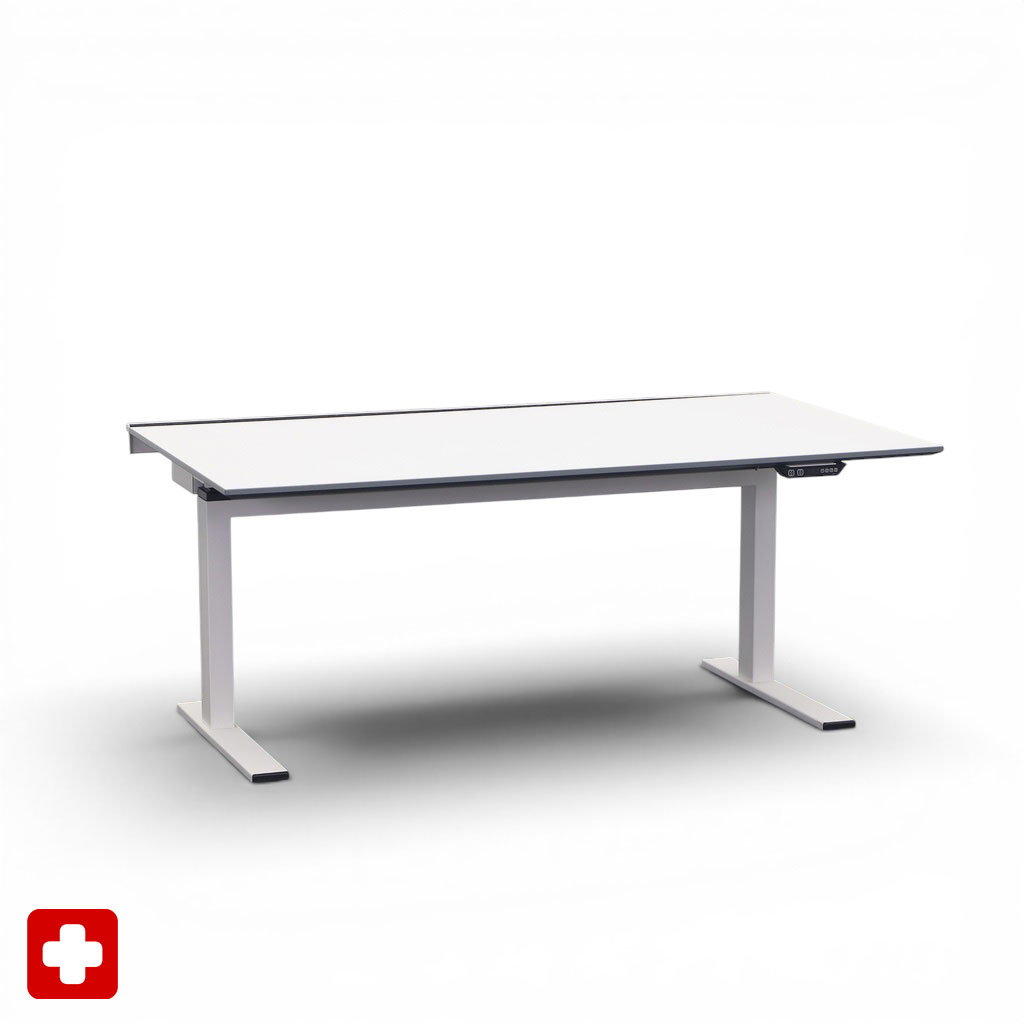 Ergonomischer Schreibtisch el. höhenverstellbar Lista LO Extend 160x80 cm, Weiss/Weiss, Gut, Tisch - ideal fürs Homeoffice oder Büro