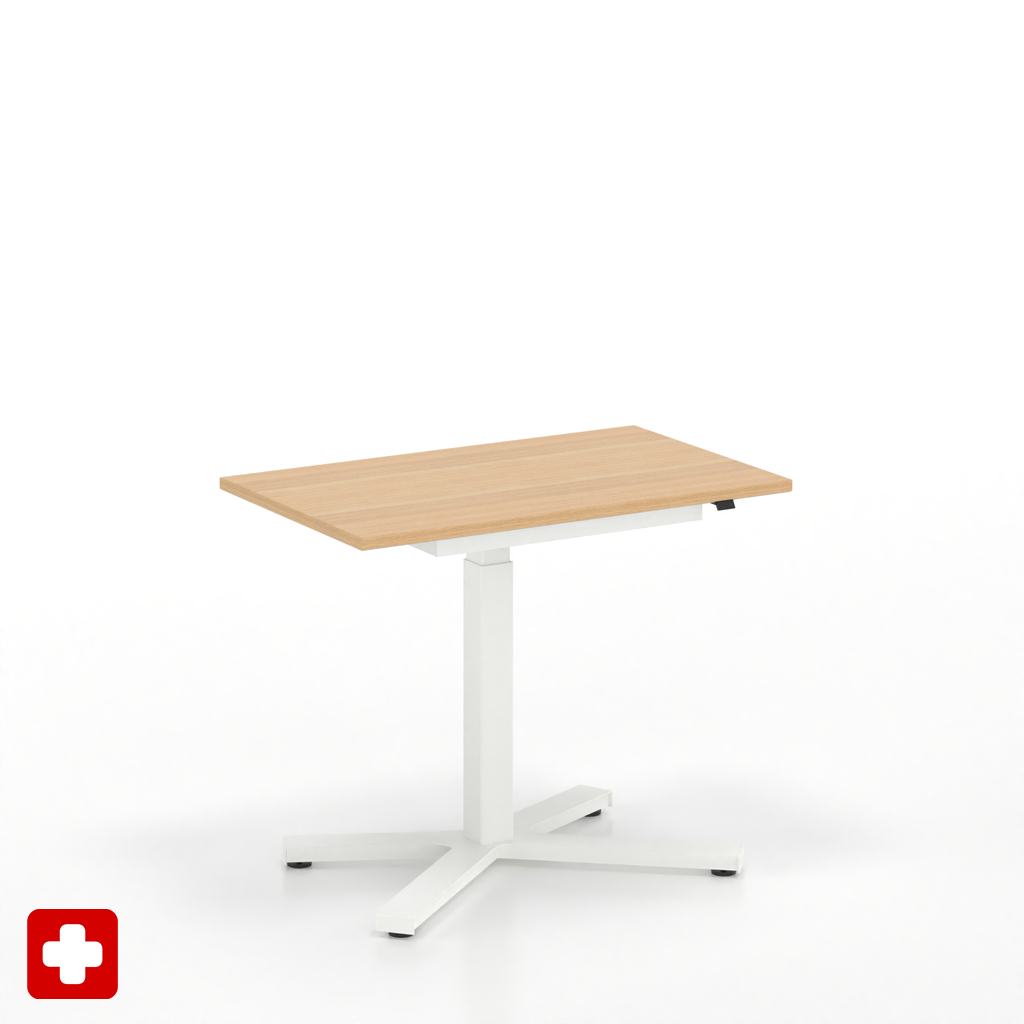 Ergonomischer Stehtisch Tradingzone GO Swiss Mini 90x55 cm, Eiche/Weiss, Neu, Tisch - ideal fürs Homeoffice oder Büro