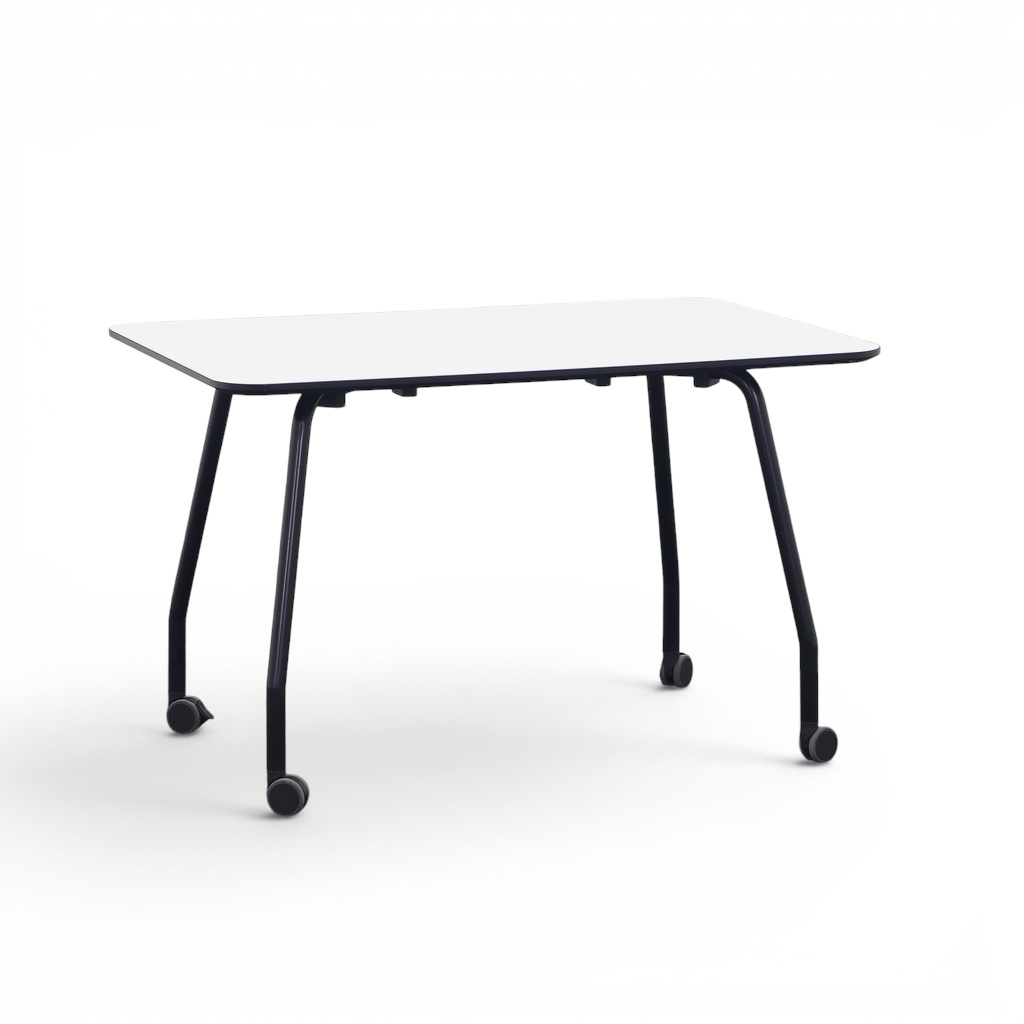 Besprechungstisch auf Rollen 120x80 cm, Lichtgrau/Schwarz, Rechteckig, Normal gebraucht, Tisch - Hochwertig & langlebig
