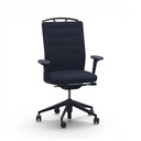 Vitra ID Trim office swivel chair with coat hanger (Black, with 2D armrests)