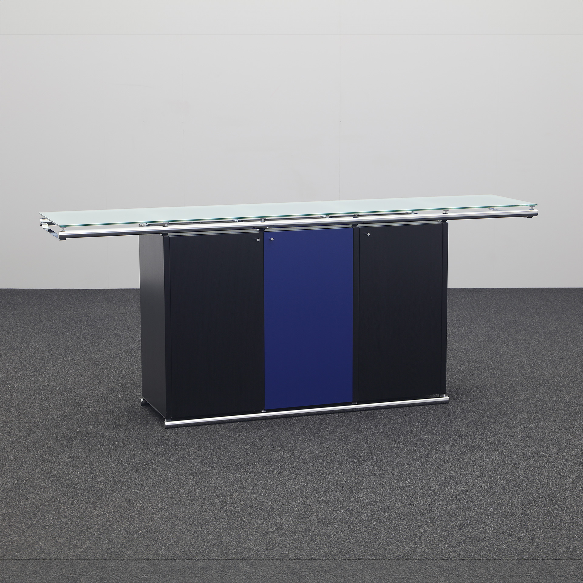 Sideboard Victoria Design 213.0 x 45.0 cm, Schwarz/Blau, Gut, Sideboard - Ideal für stilvolle Akzente