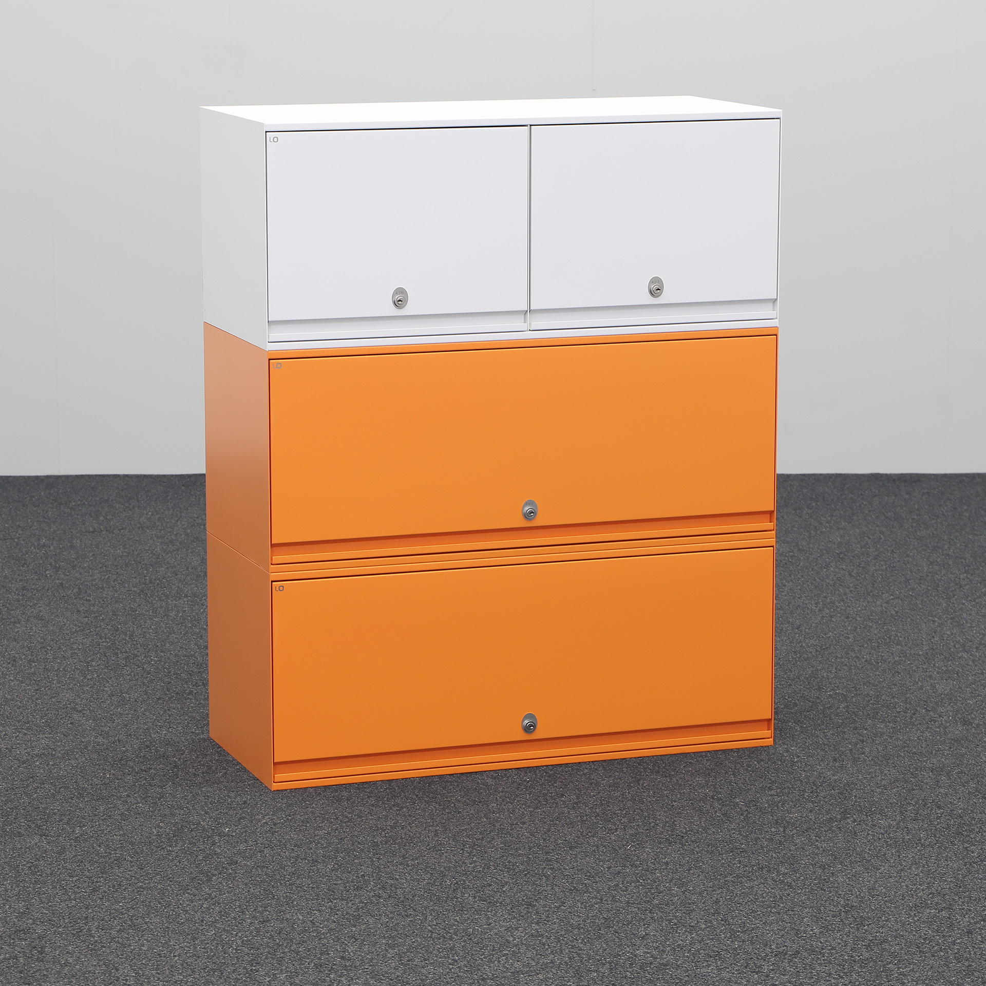 Modulschrank Lista LO (Orange, Normal gebraucht, Mit Schlüssel)