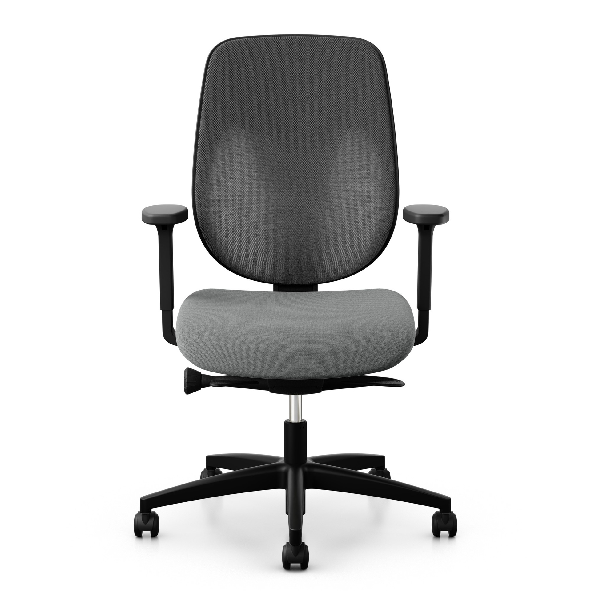 Fauteuil pivotant Giroflex 353-4029 avec accoudoirs 2D, Gris/Noir, Nouveau, Chaise ergonomique - idéale pour un travail flexible