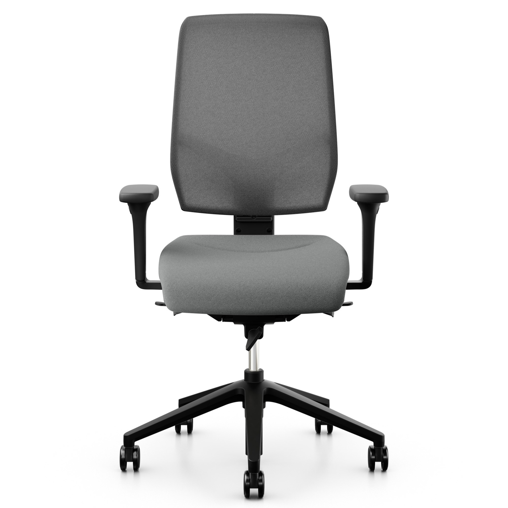 Chaise de bureau pivotante Giroflex 68 Tissu réseau  Gris ergonomique avec accoudoirs (Nouveau)