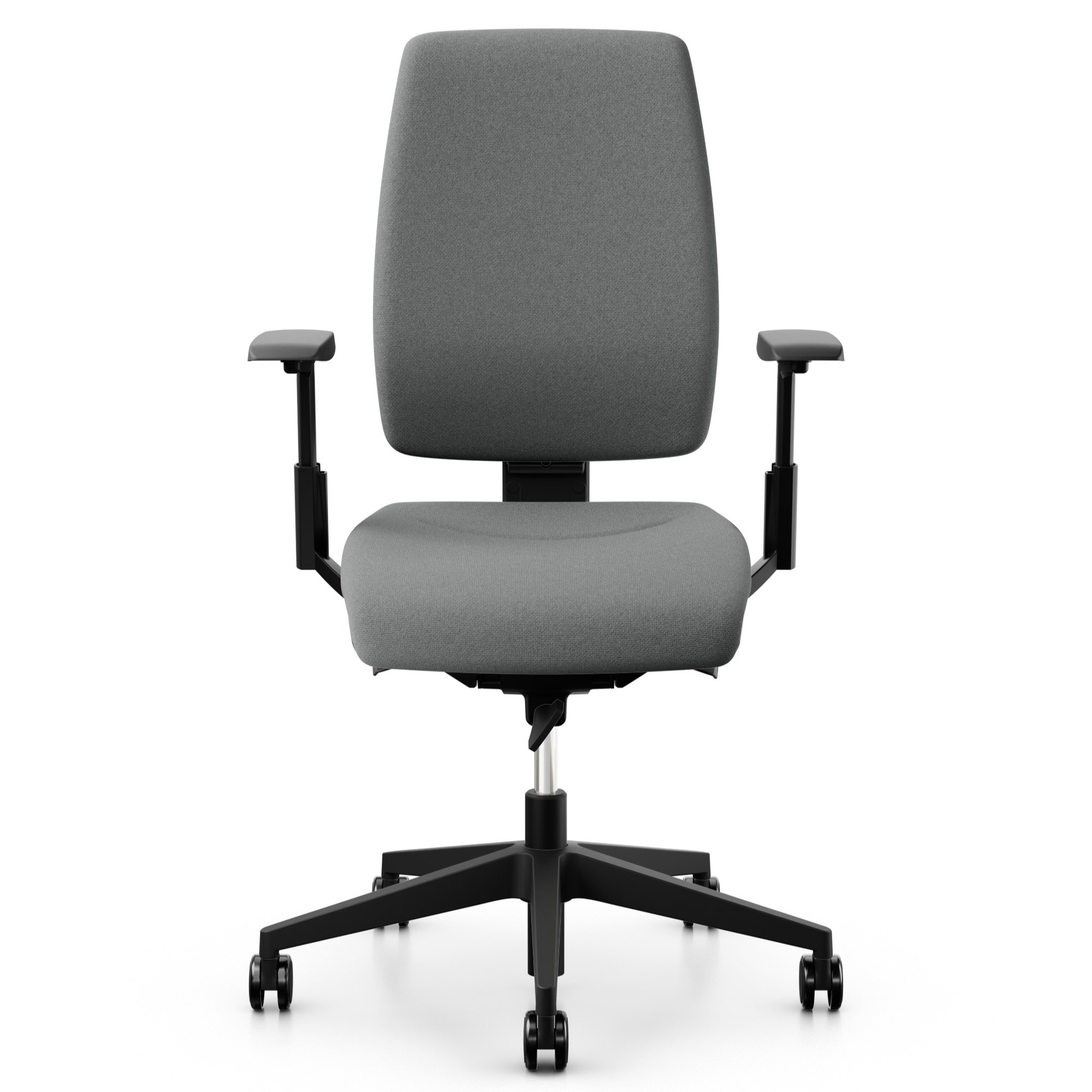 Fauteuil pivotant Giroflex 68-3509 avec accoudoirs 3D, Gris/Noir, Nouveau, Chaise ergonomique - idéale pour un travail flexible