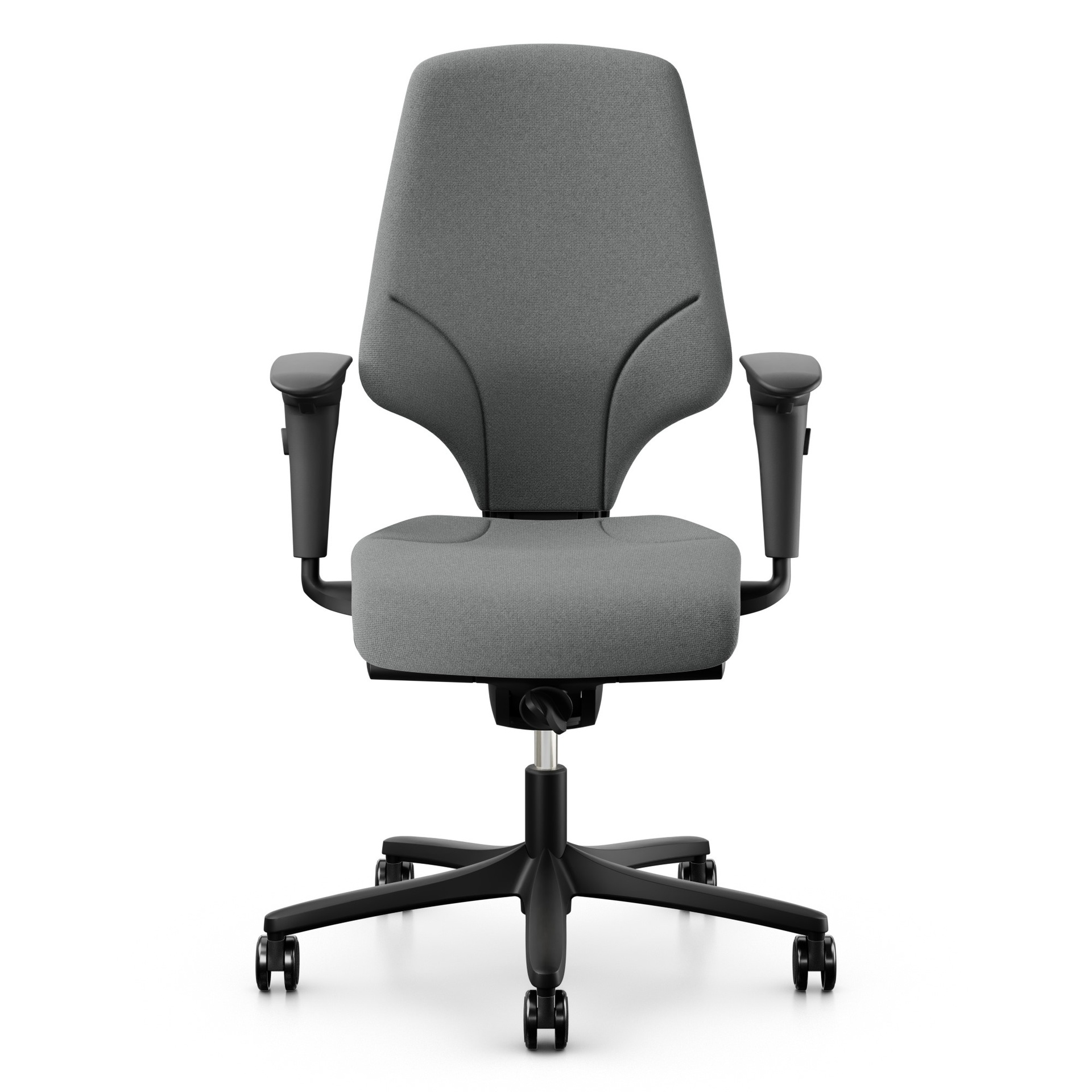 Chaise de bureau pivotante Giroflex 64 Tissu Rembourré Corail ergonomique avec accoudoirs (Gris, Nouveau, Accoudoirs 4D)