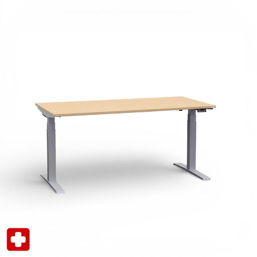 Schreibtisch el. höhenverstellbar Tradingzone GO Swiss (Buche, Neu, 160x80, Silbergrau)