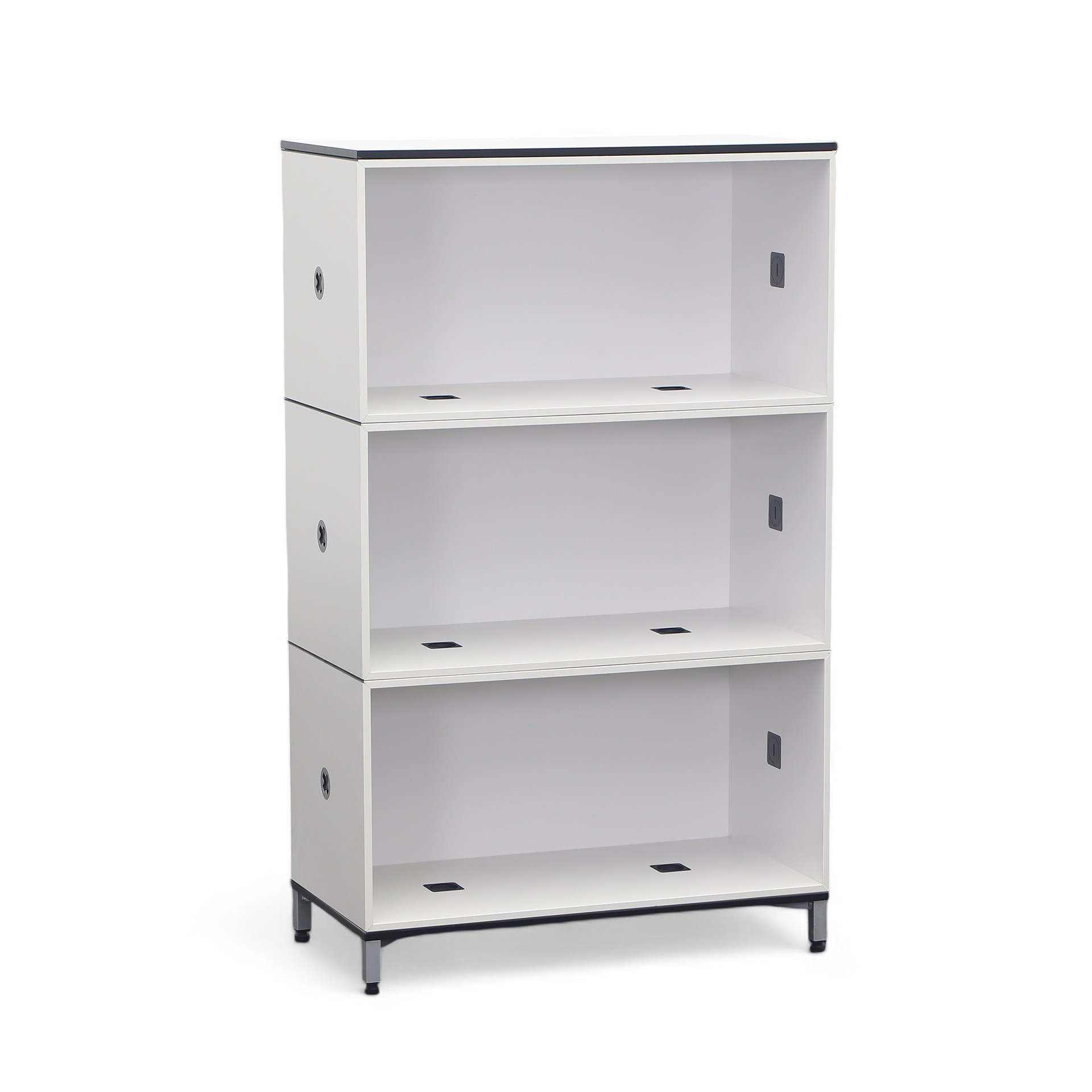 Regal Steelcase Flexbox, Weiss, 3 Ordner hoch, 80.0 x 132.0 x 40.0 cm, Normal gebraucht - Perfekt für Wohnzimmer und Stauraum
