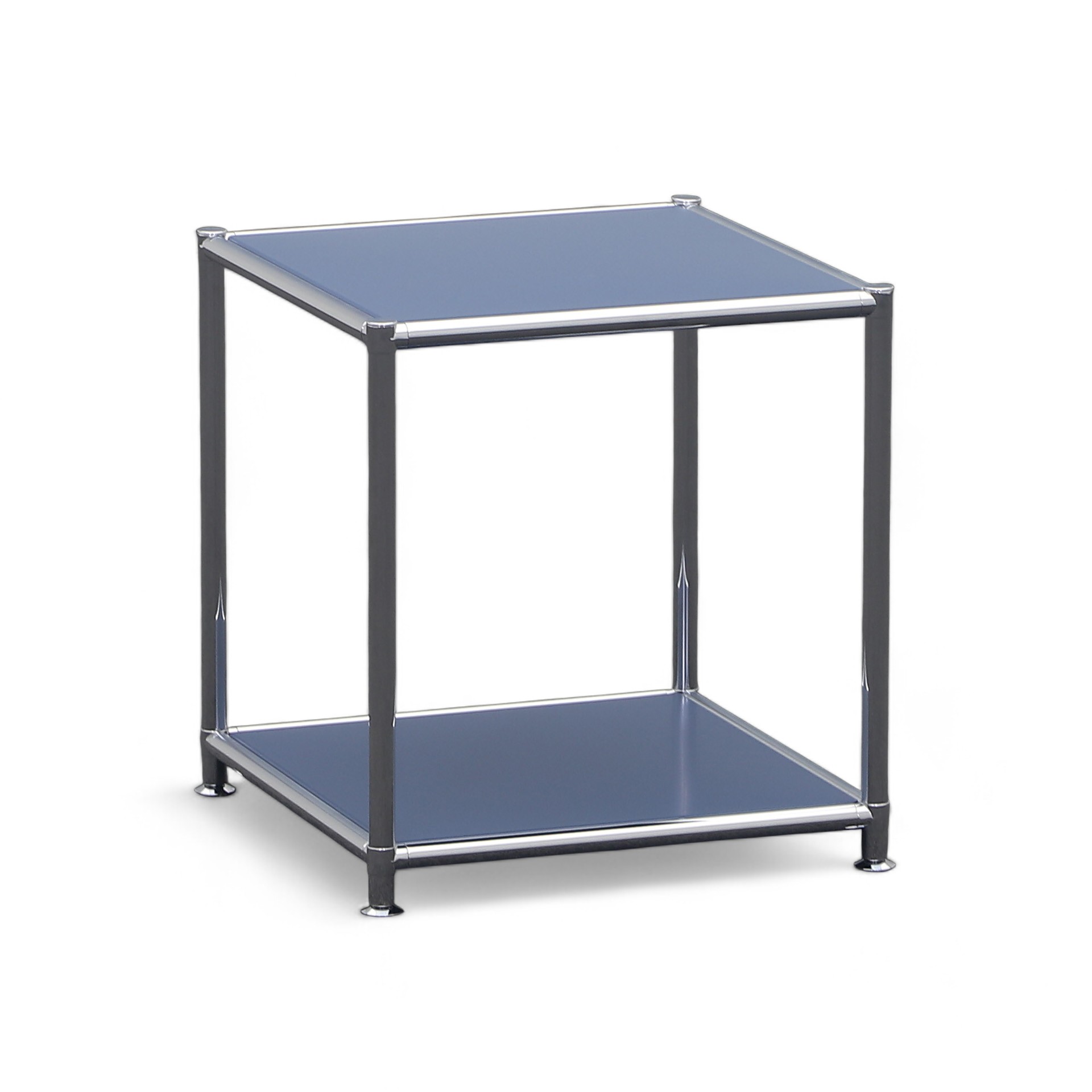 Image of Couchtisch System4 Cubey 40.4x40.4 cm, Violettblau/Verchromt, Quadratisch, Neu - Perfekt für Sofa und Lounge