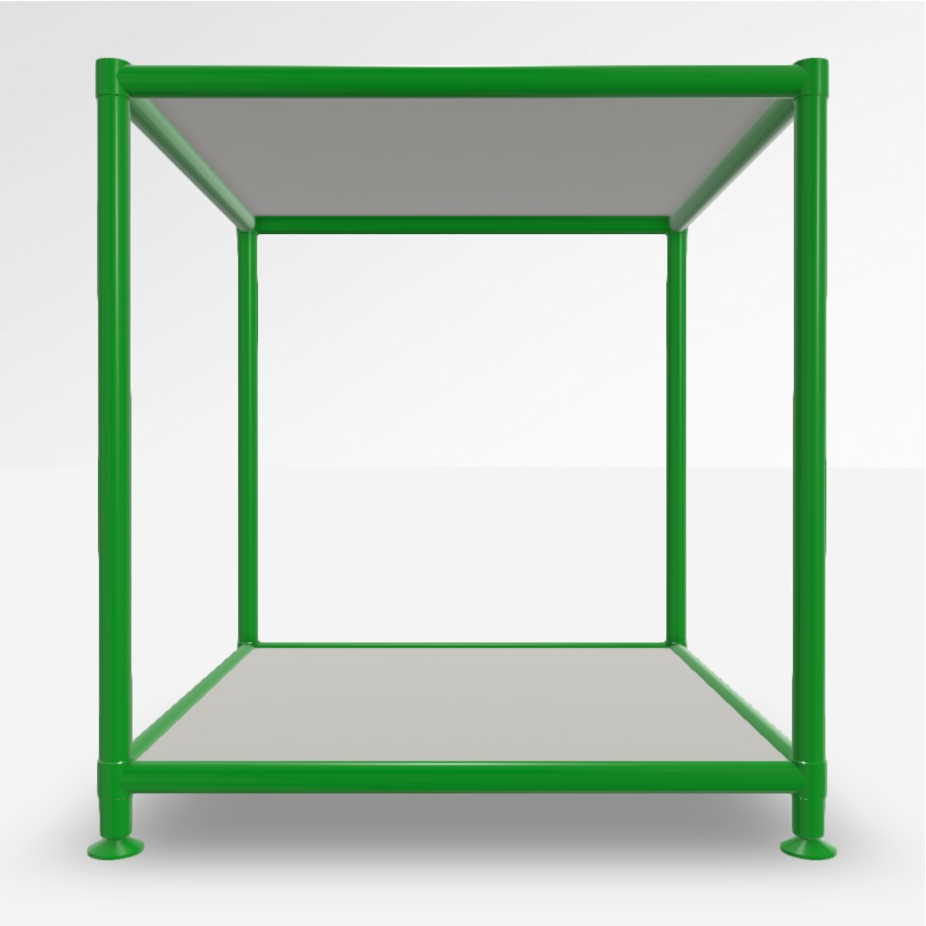 Image of Couchtisch System4 Cubey 40.4x40.4 cm, Seidengrau/Grün, Quadratisch, Neu - Perfekt für Sofa und Lounge