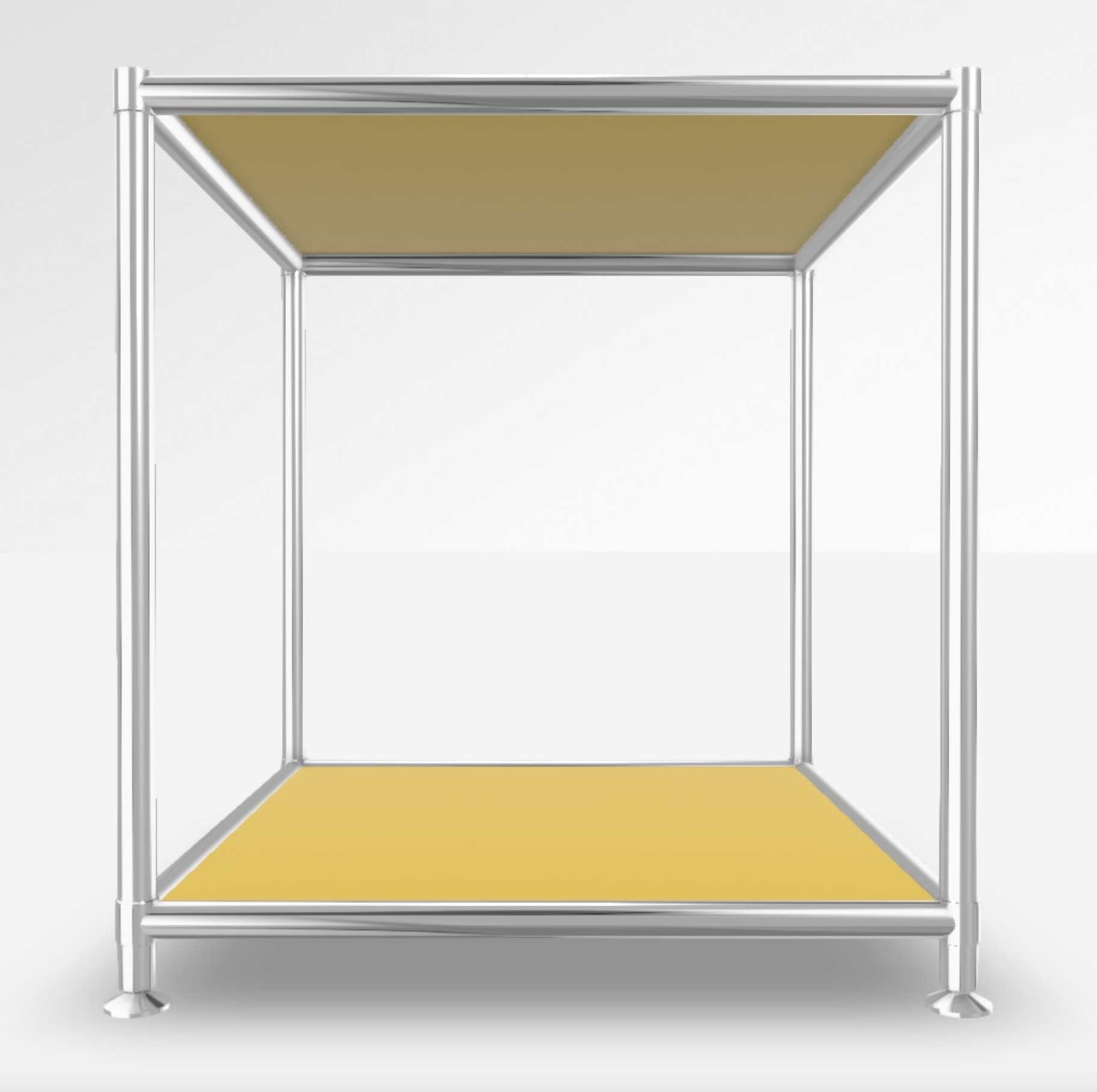 Image of Couchtisch System4 Cubey 40.4x40.4 cm, Gelb/Verchromt, Quadratisch, Neu - Perfekt für Sofa und Lounge