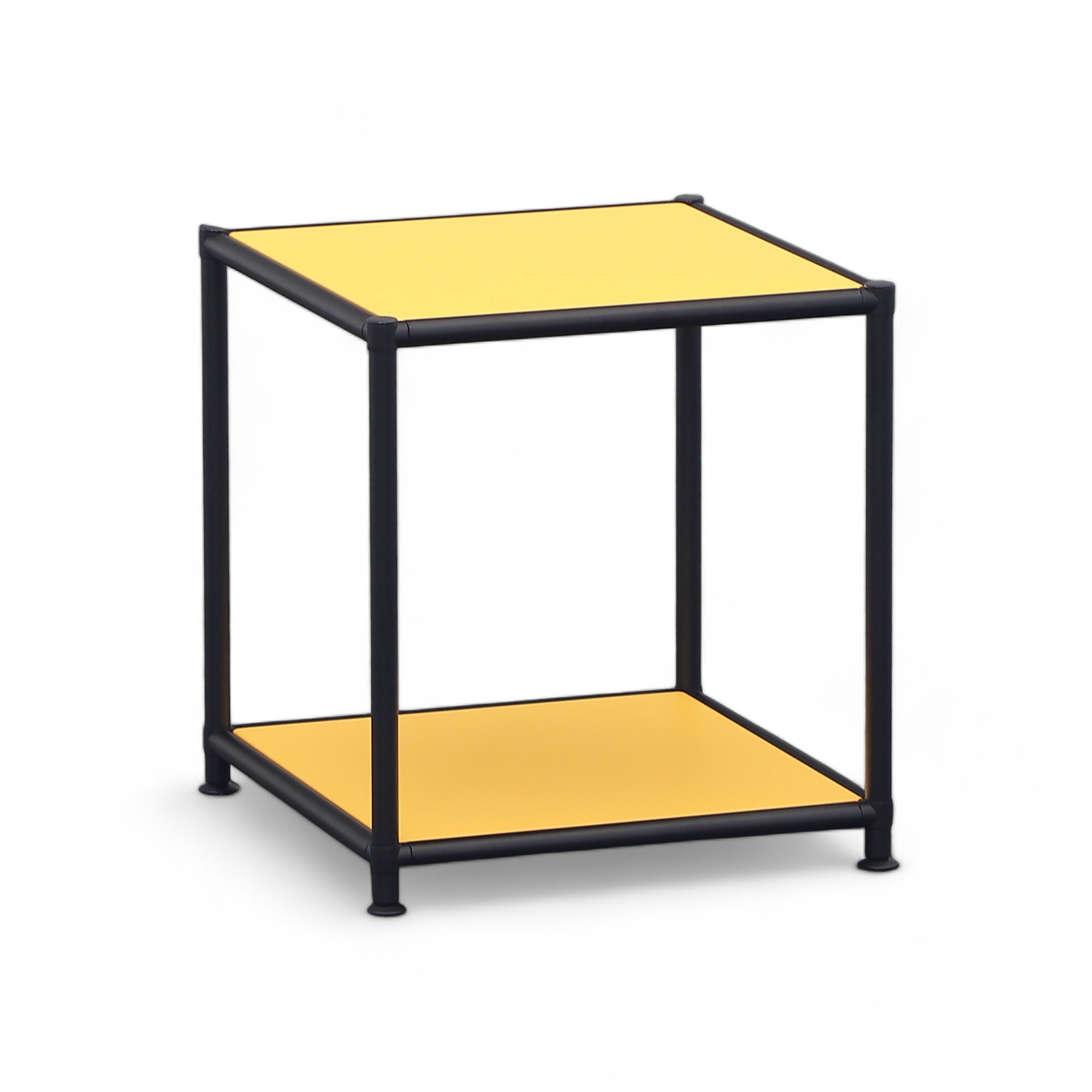 Image of Couchtisch System4 Cubey 40.4x40.4 cm, Pastellgelb/Schwarz, Quadratisch, Neu - Perfekt für Sofa und Lounge
