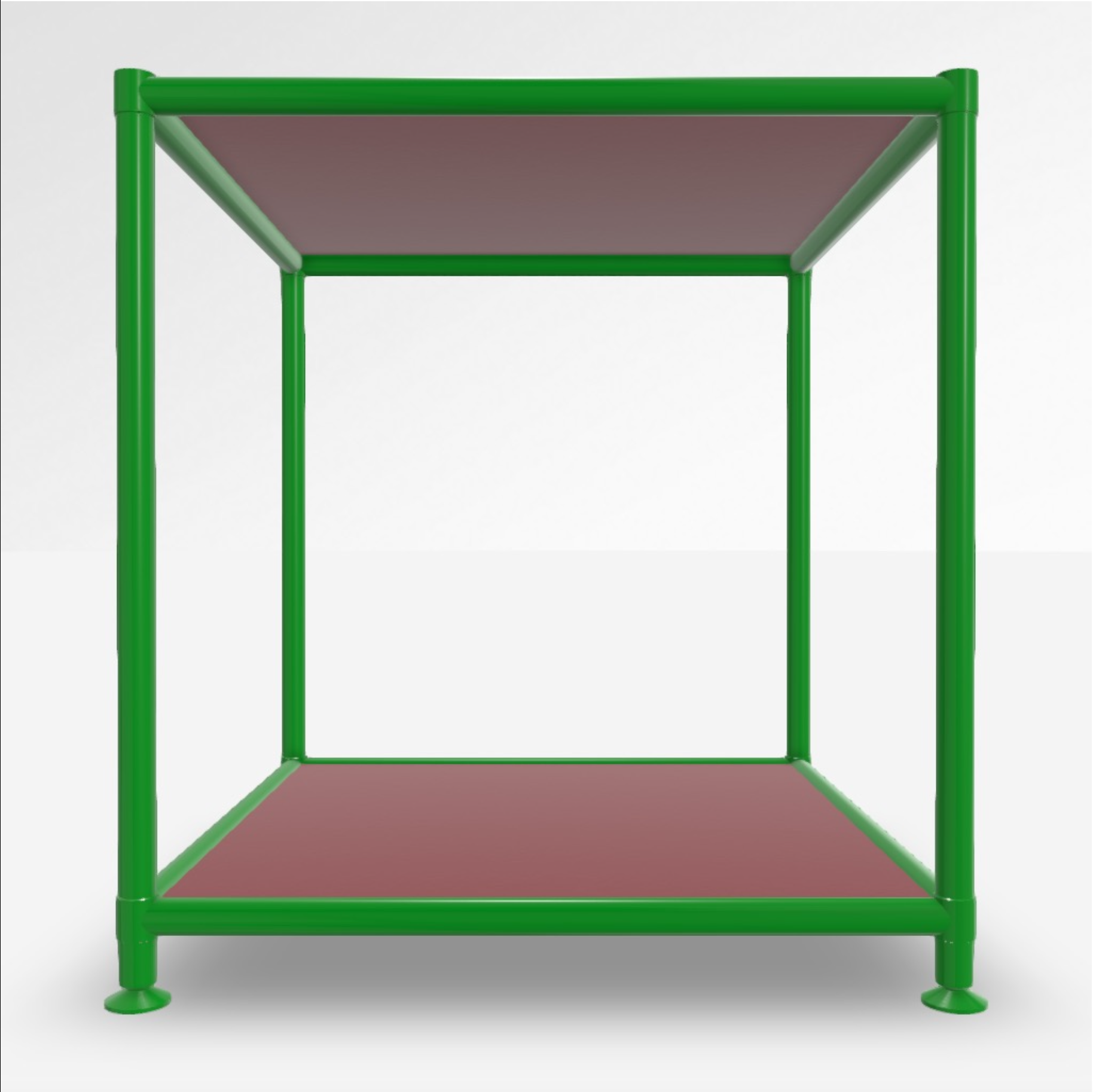 Image of Couchtisch System4 Cubey 40.4x40.4 cm, Rubinrot/Grün, Quadratisch, Neu - Perfekt für Sofa und Lounge