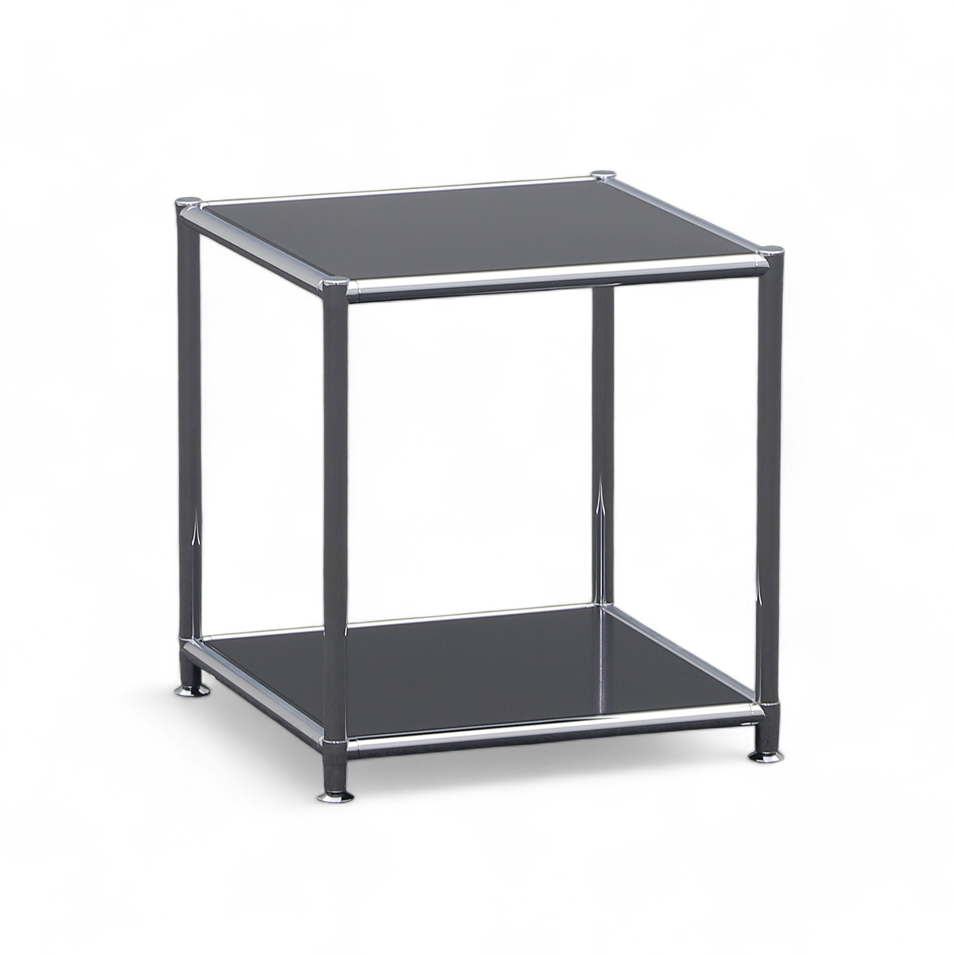 Image of Couchtisch System4 Cubey 40.4x40.4 cm, Schwarz/Verchromt, Quadratisch, Neu - Perfekt für Sofa und Lounge